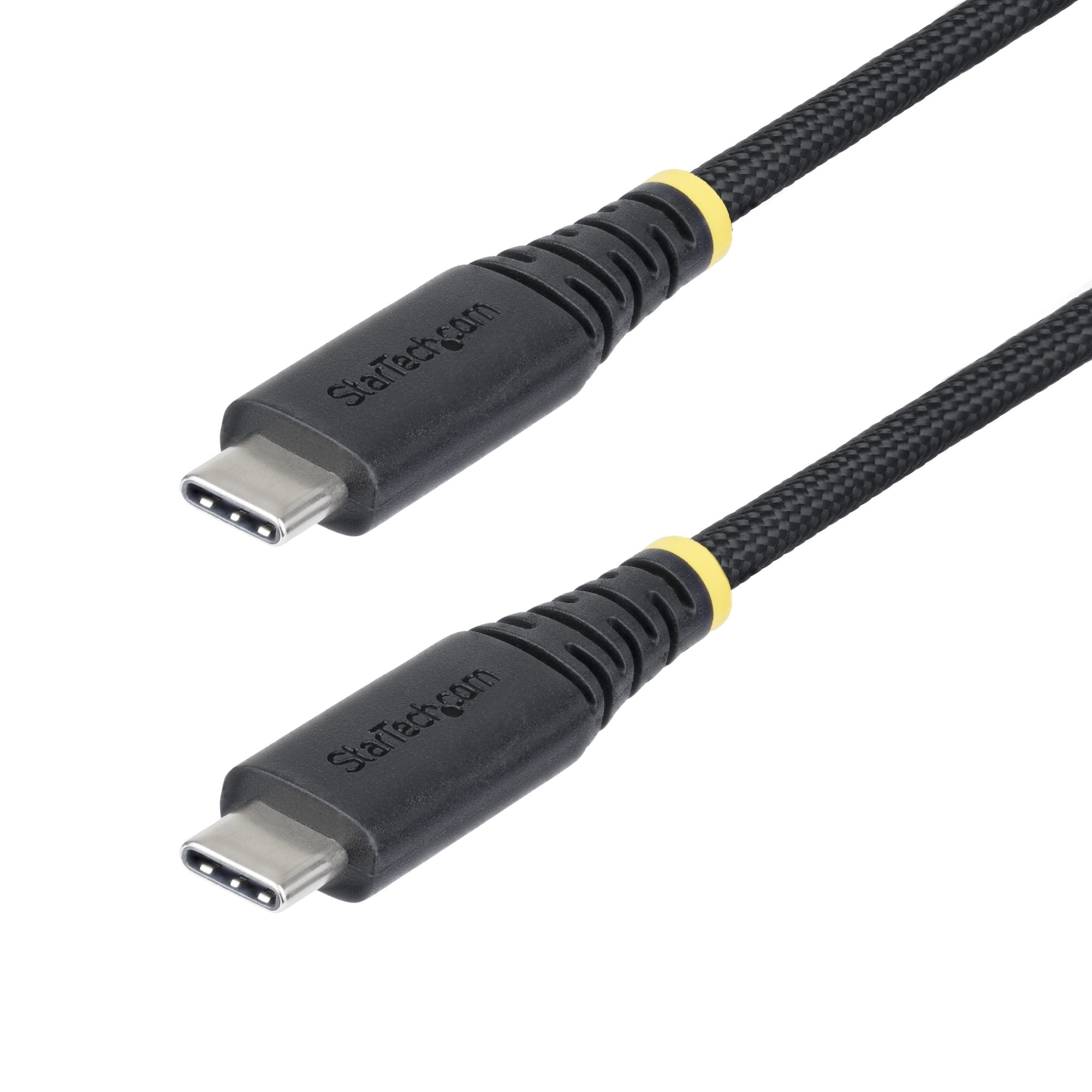 StarTech.com 2m USB-C Charging Cable, 240W, Silicone Jacket w/Braid - Câble USB - 24 pin USB-C (M) pour 24 pin USB-C (M) - USB 2.0 - 48 V - 5 A - 2 m - gamme de puissance étendue (EPR), Alimentation USB (240 W) - noir