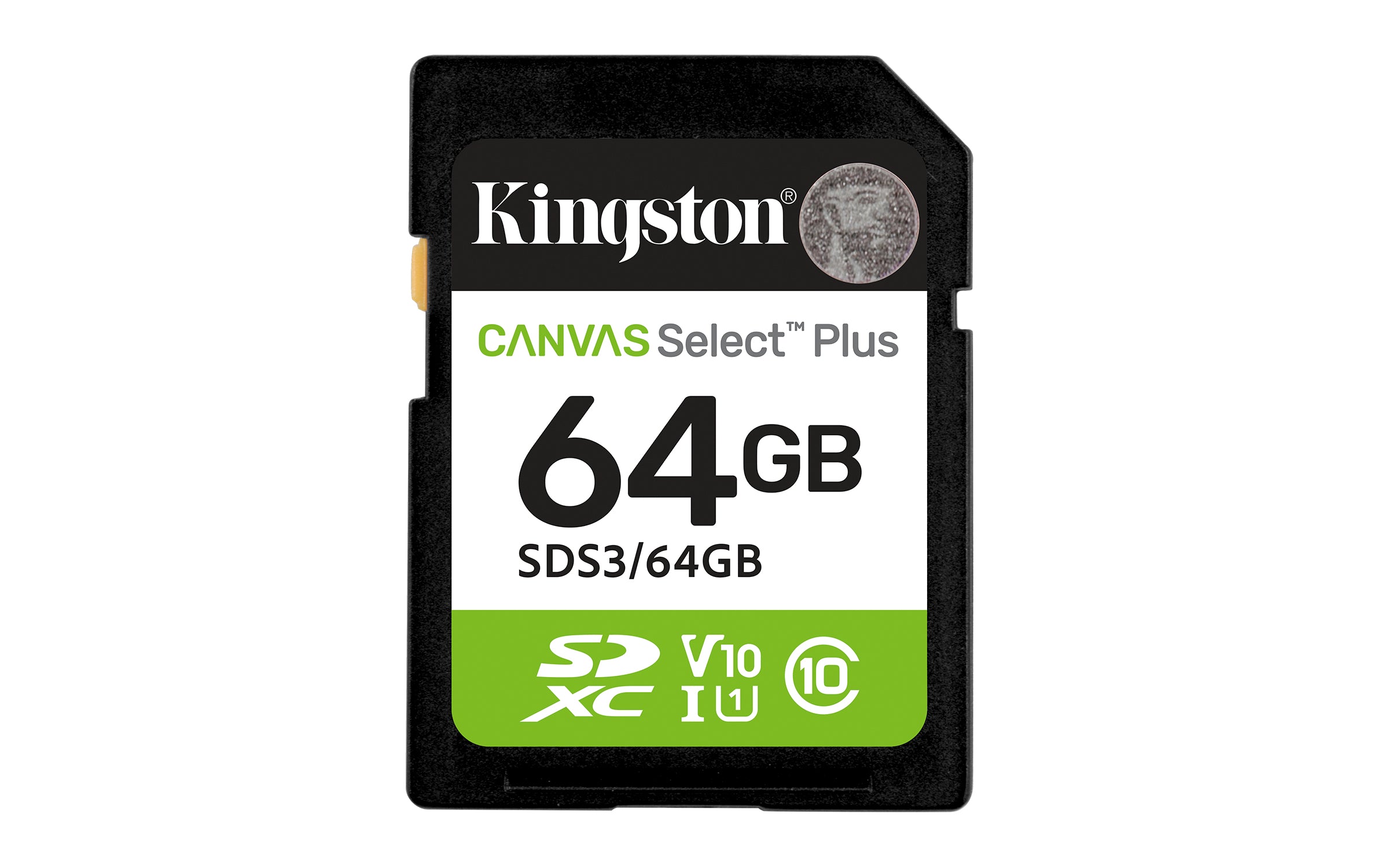 Kingston Canvas Select Plus - Carte mémoire flash - 64 Go - Video Class V10 / UHS-I U1 / Class10 - SDXC UHS-I