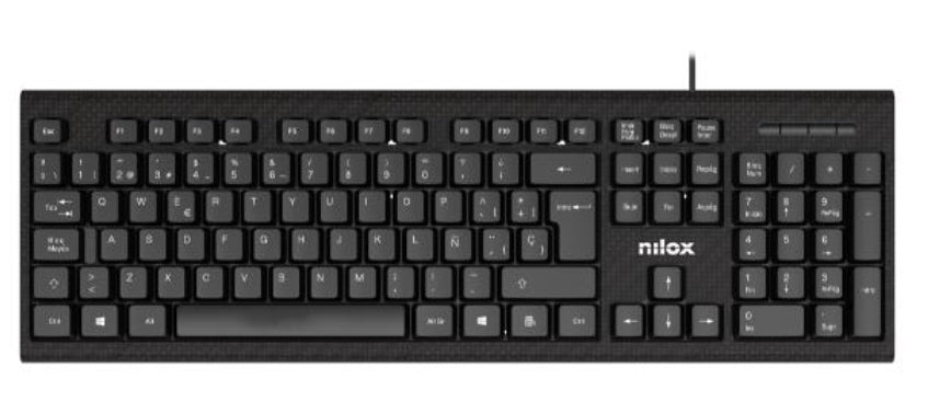 clavier et souris Nilox NXKME0011 Noir Espagnol Qwerty