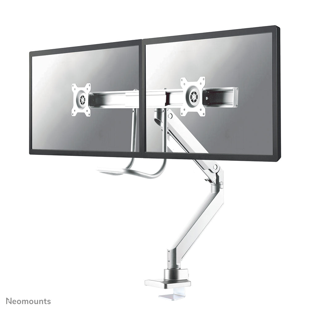 Neomounts NM-D775DX - Kit de montage - pleine action - pour 2 écrans LCD - aluminium - blanc - Taille d'écran : 10"-32" - pinces montables, oeillet, montrable sur bureau