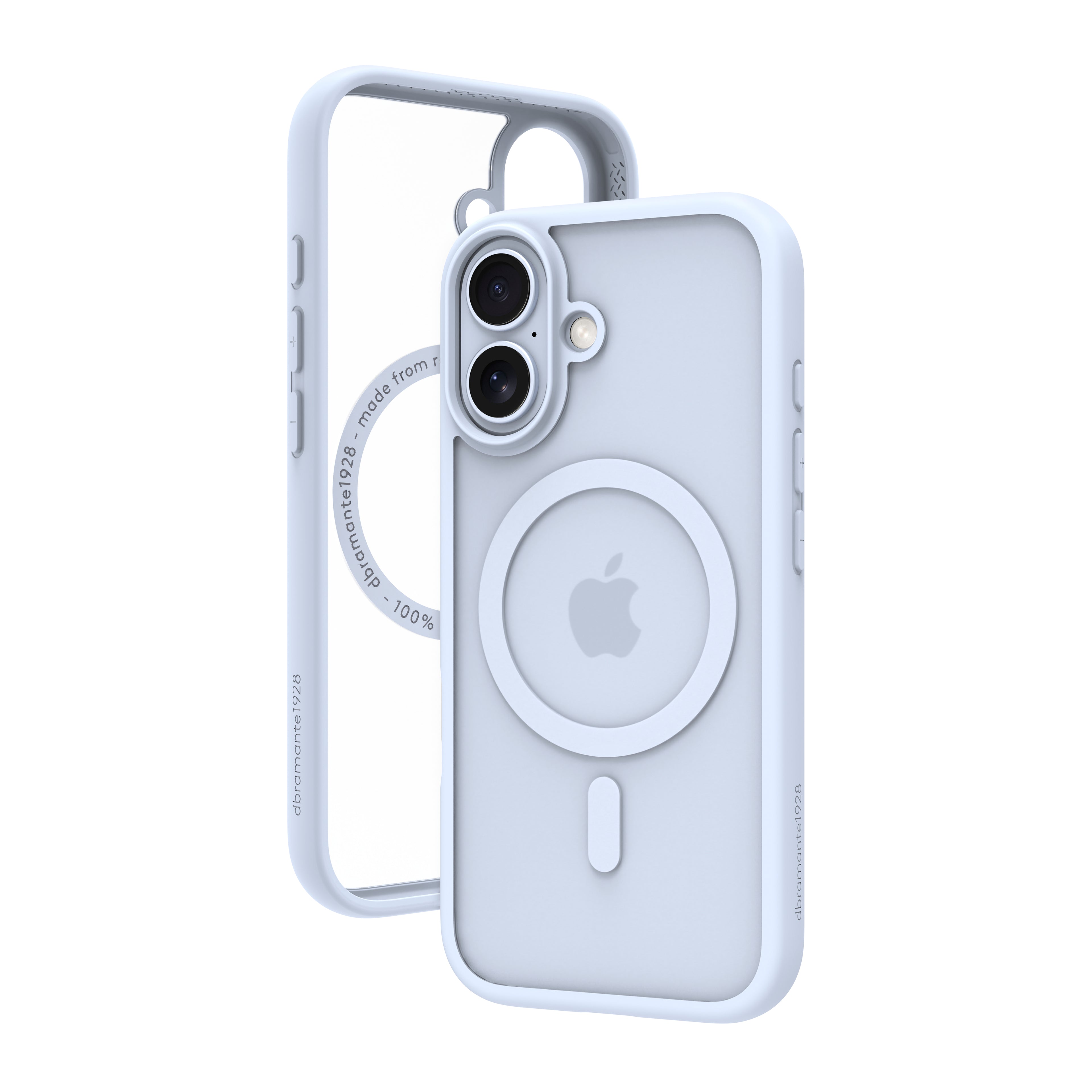 dbramante1928 Grenen - Coque de protection pour téléphone portable - compatibilité avec MagSafe - plastique - bleu ciel, transparent