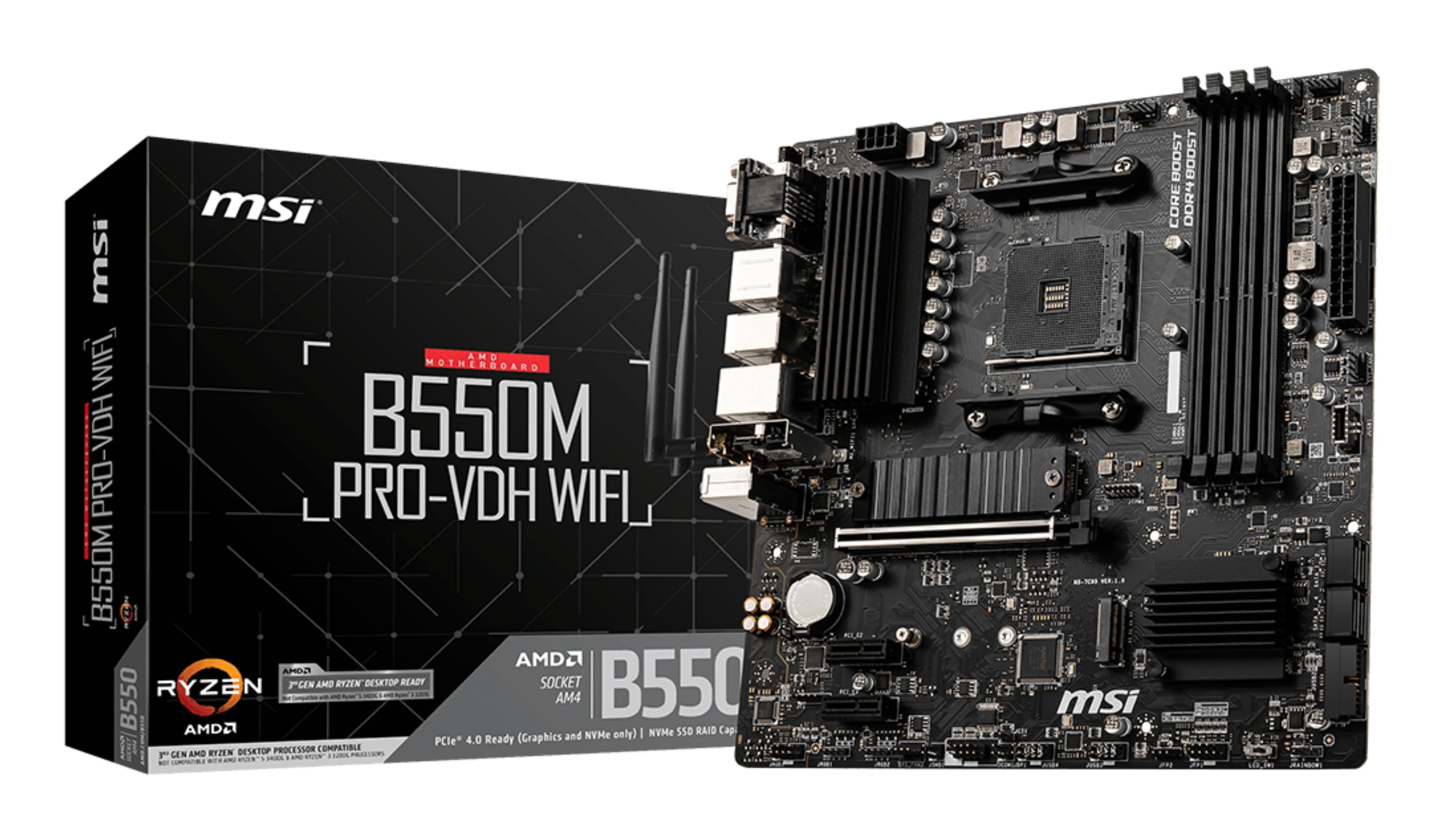 Carte mère Gaming MSI B550M PRO-VDH mATX DDR4 AM4 WiFi