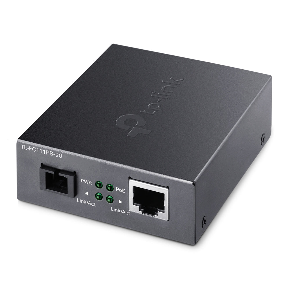 TP-Link TL-FC111PB-20 V1 - Convertisseur de média à fibre optique - 100Mb LAN - 10Base-T, 100Base-TX, WDM - SC / RJ-45 - jusqu'à 20 km - 1550 (RX) / 1310 (TX) nm