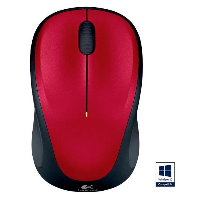 Logitech M235 - Souris - optique - sans fil - 2.4 GHz - récepteur sans fil USB - rouge