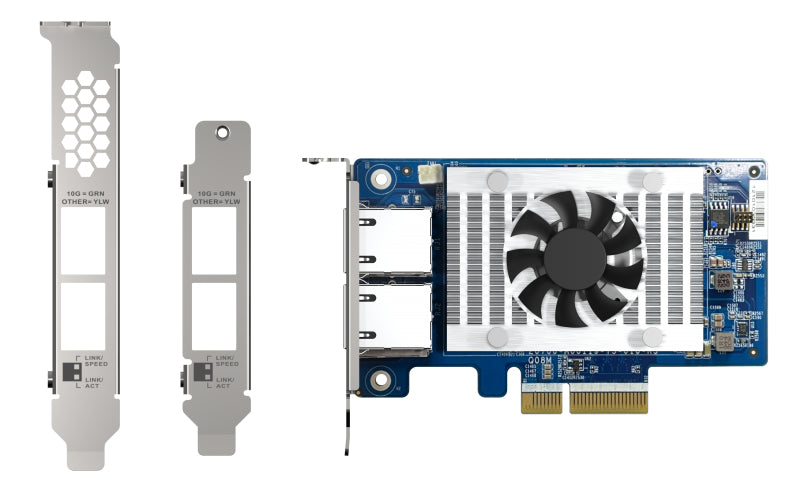 QNAP QXG-10G2T-X710 - Adaptateur réseau - PCIe 3.0 x4 profil bas - 10Gb Ethernet x 2 - pour QNAP QSW-1208-8C, QSW-M2108-2C