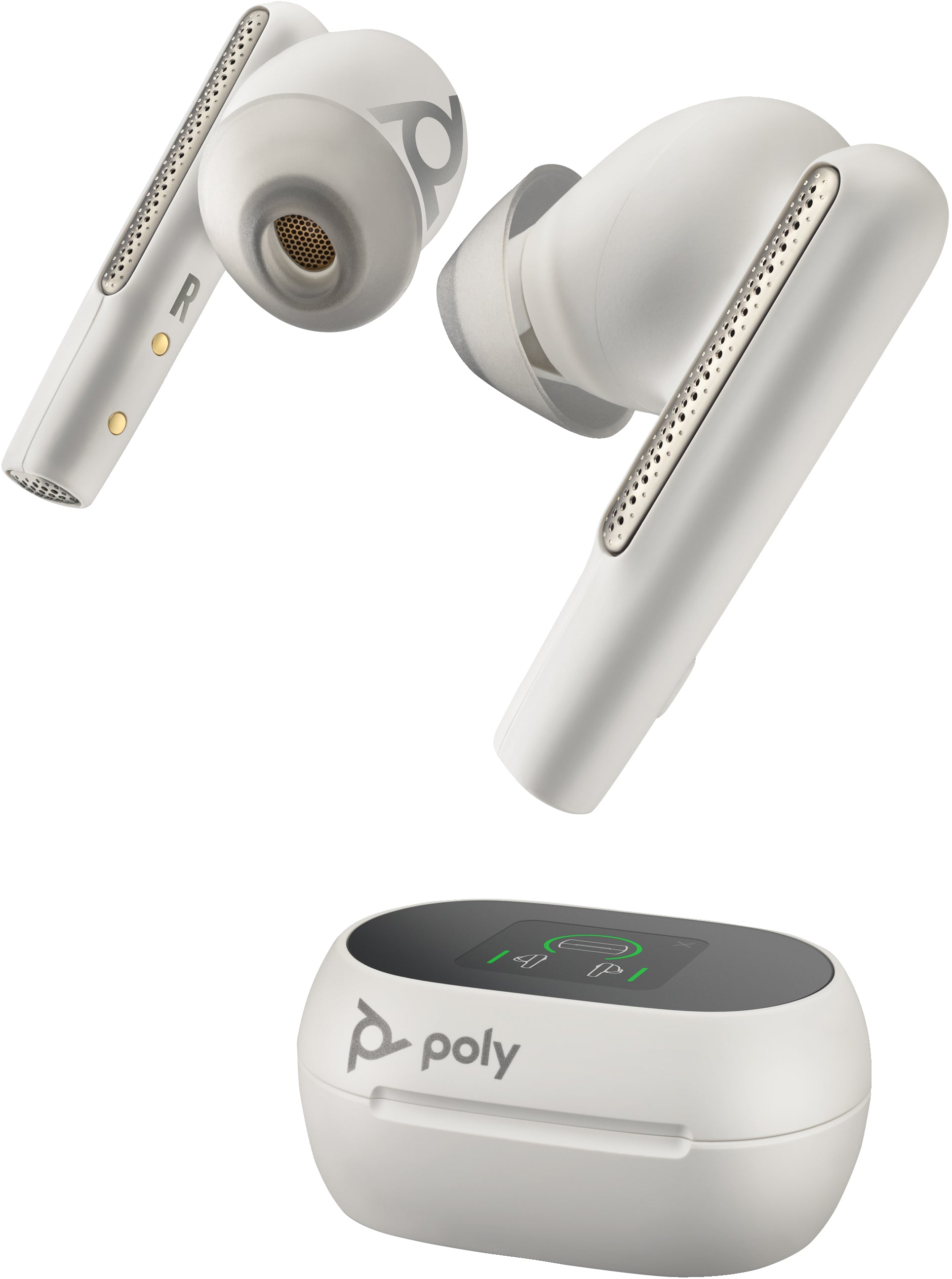 Poly Voyager Free 60+ UC White Touchscreen Charge Case for BT700 USB-A Adapter - Replaces Poly SKU 221225-02
