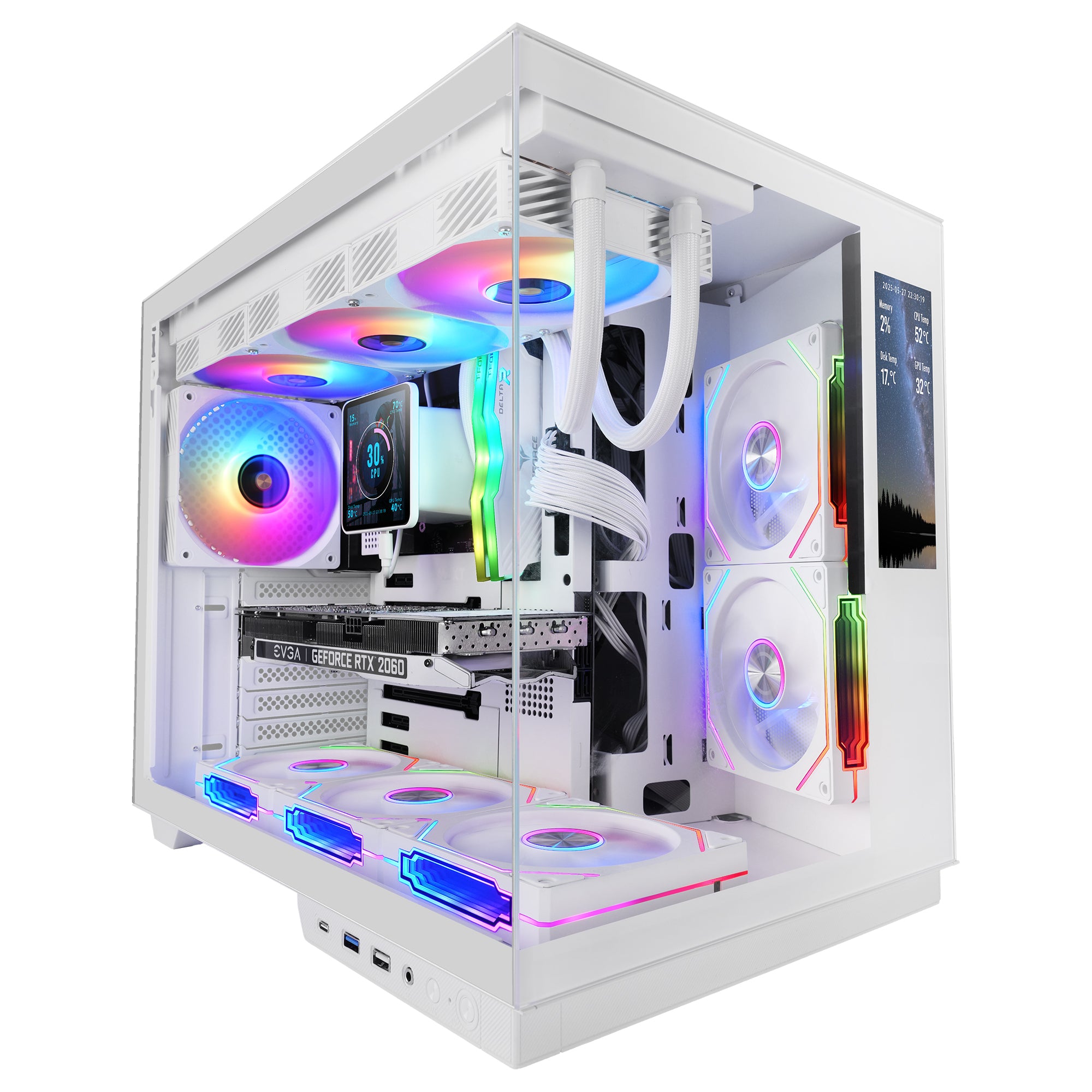 Boitier Moyen Tour ATX Mars Gaming MC-Mirage avec panneaux vitrés (Blanc)
