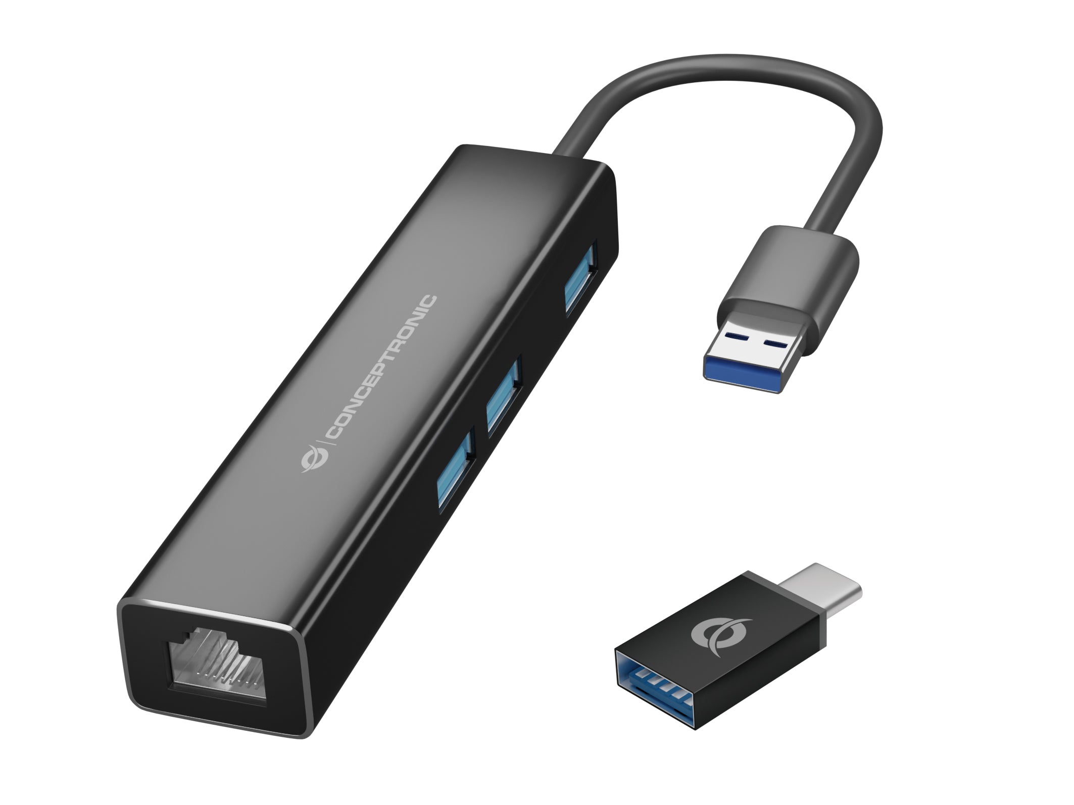 Hub USB 3 Ports Conceptronic DONN07BA Noir (1 Unité)