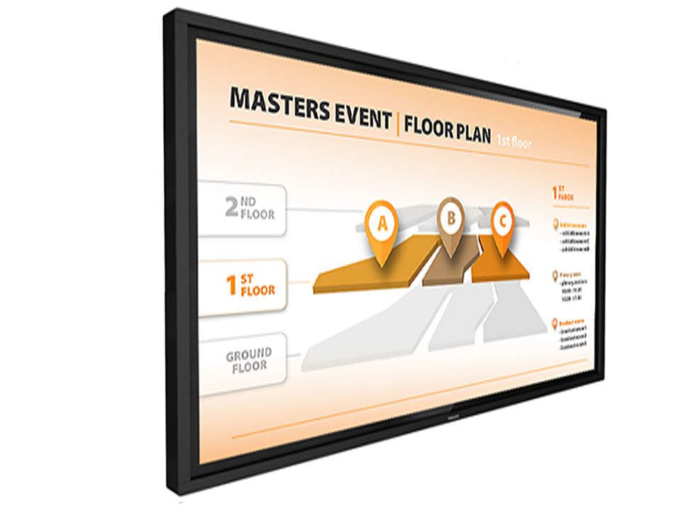Philips 32BDL3651T - Classe de diagonale 32" écran LCD rétro-éclairé par LED - signalétique numérique interactive - avec écran tactile (multi-touches) - 1080p 1920 x 1080