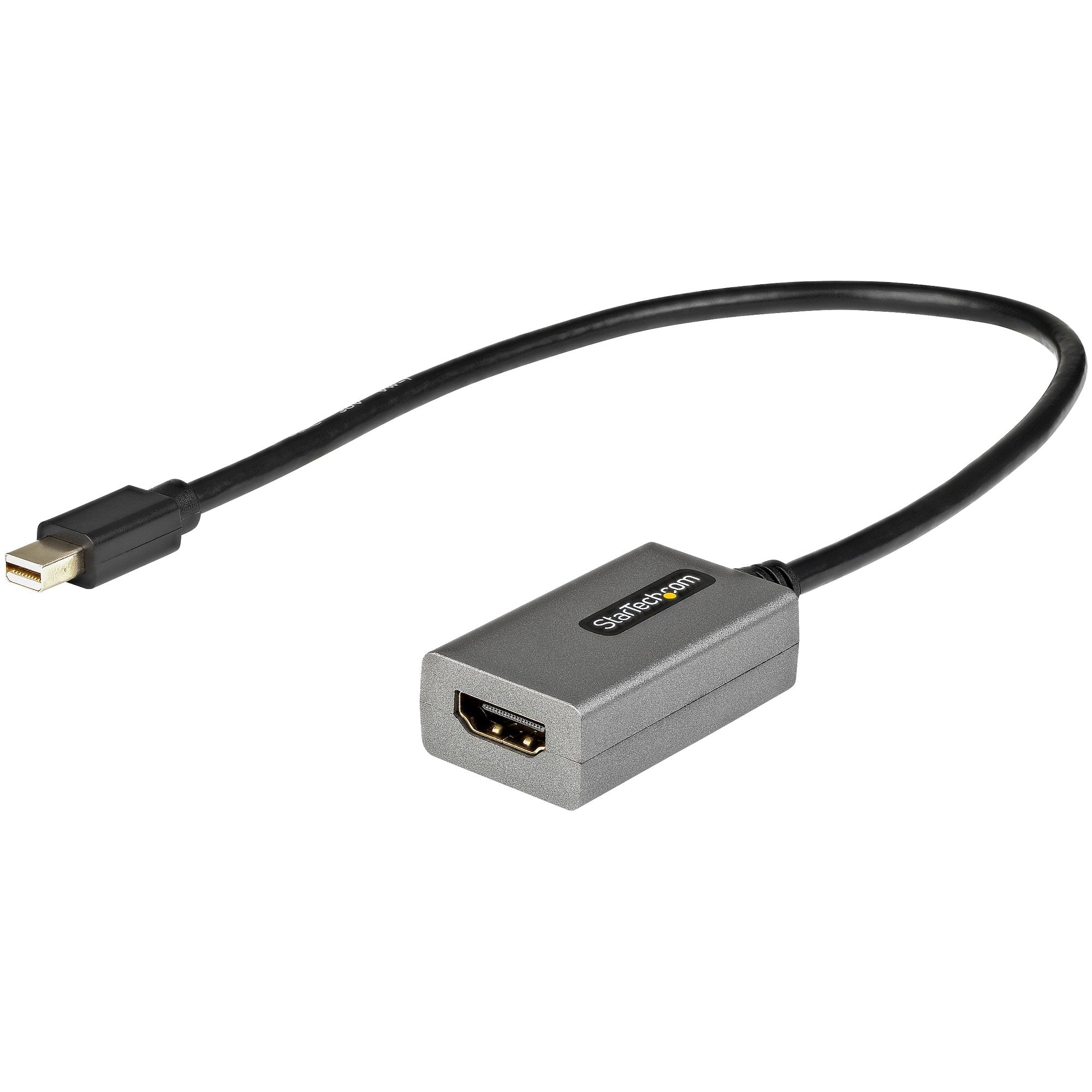 StarTech.com Adaptateur Mini DisplayPort vers HDMI - Dongle mDP to HDMI - 1080p - Mini DisplayPort 1.2 vers Écrans/Affichages HDMI - Convertisseur Mini DP vers HDMI - Câble Intégré 30cm (MDP2HDEC) - Adaptateur vidéo - Mini DisplayPort mâle pour HDMI femel