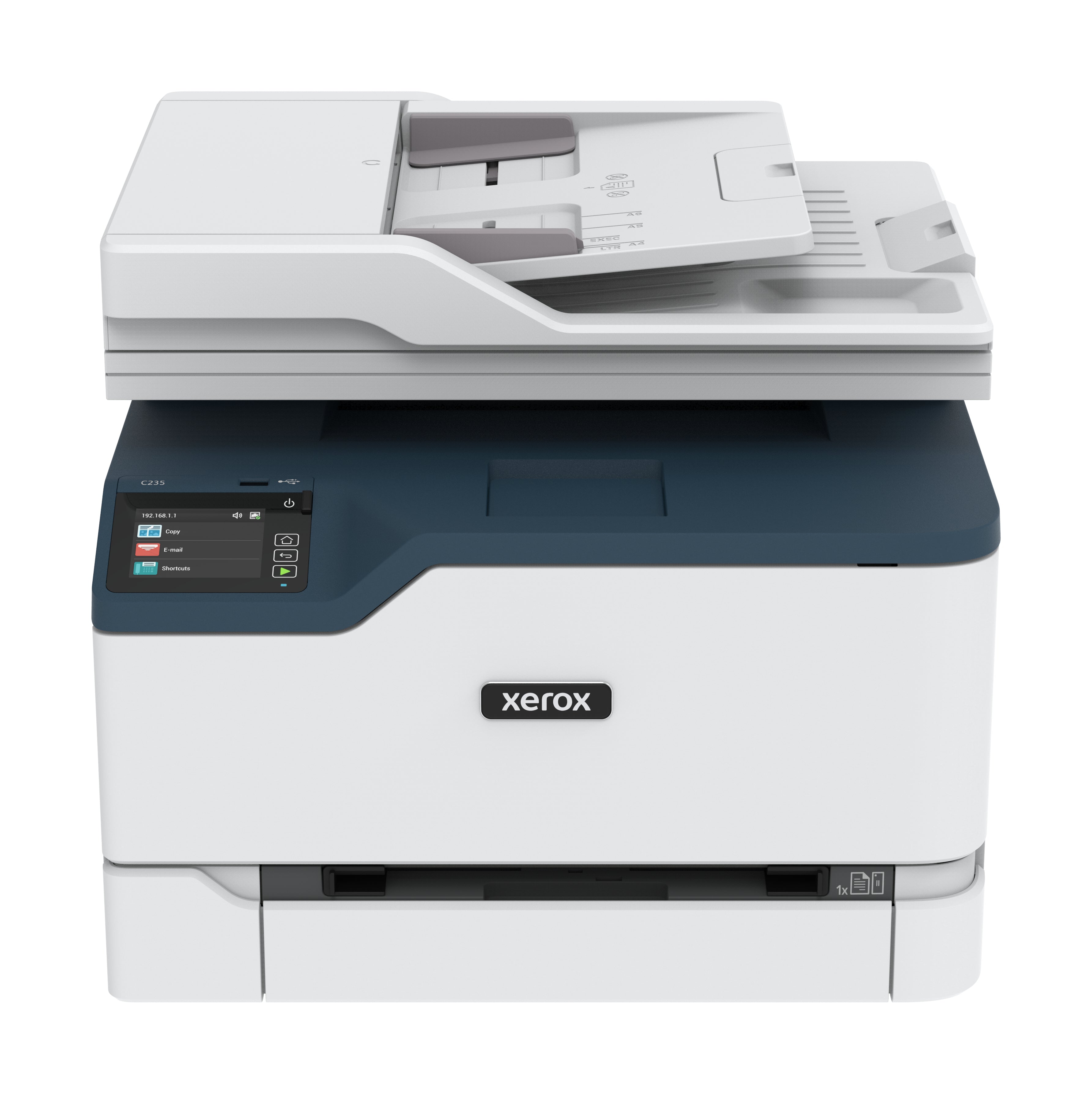Xerox C235 - Imprimante multifonctions - couleur - laser - Legal (216 x 356 mm) (original) - A4/Legal (support) - jusqu'à 22 ppm (impression) - 250 feuilles - 33.6 Kbits/s - USB 2.0, LAN, Wi-Fi(n), hôte USB 2.0 - programme de retours Green World Alliance