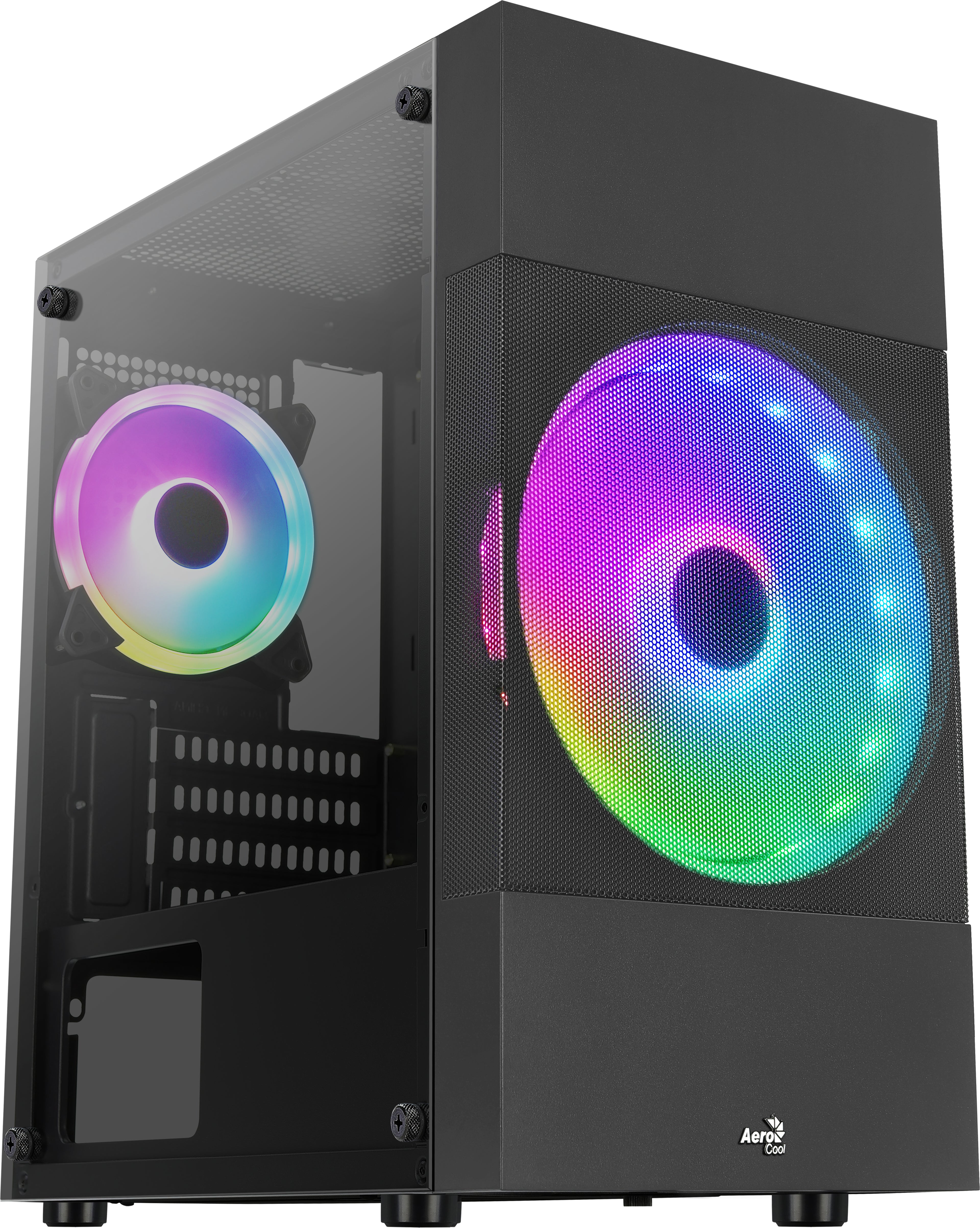Boitier Cube Micro ATX AeroCool Atomic Lite RGB avec panneau vitré (Noir)