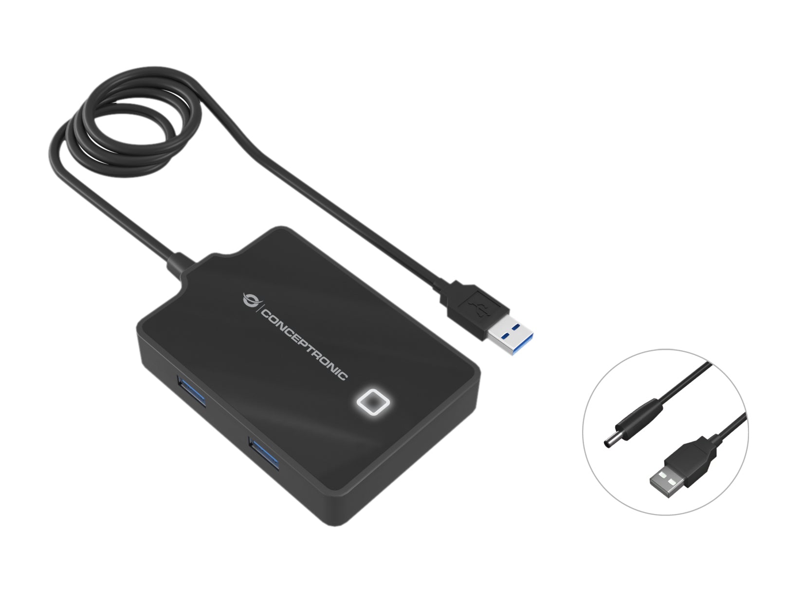 Hub USB Conceptronic 110517107101 Noir 90 cm (1 Unité)