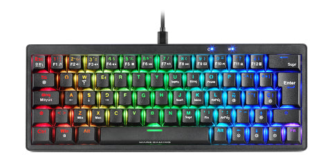 Clavier pour jeu Mars Gaming MKMINIPROBRES Noir Qwerty US