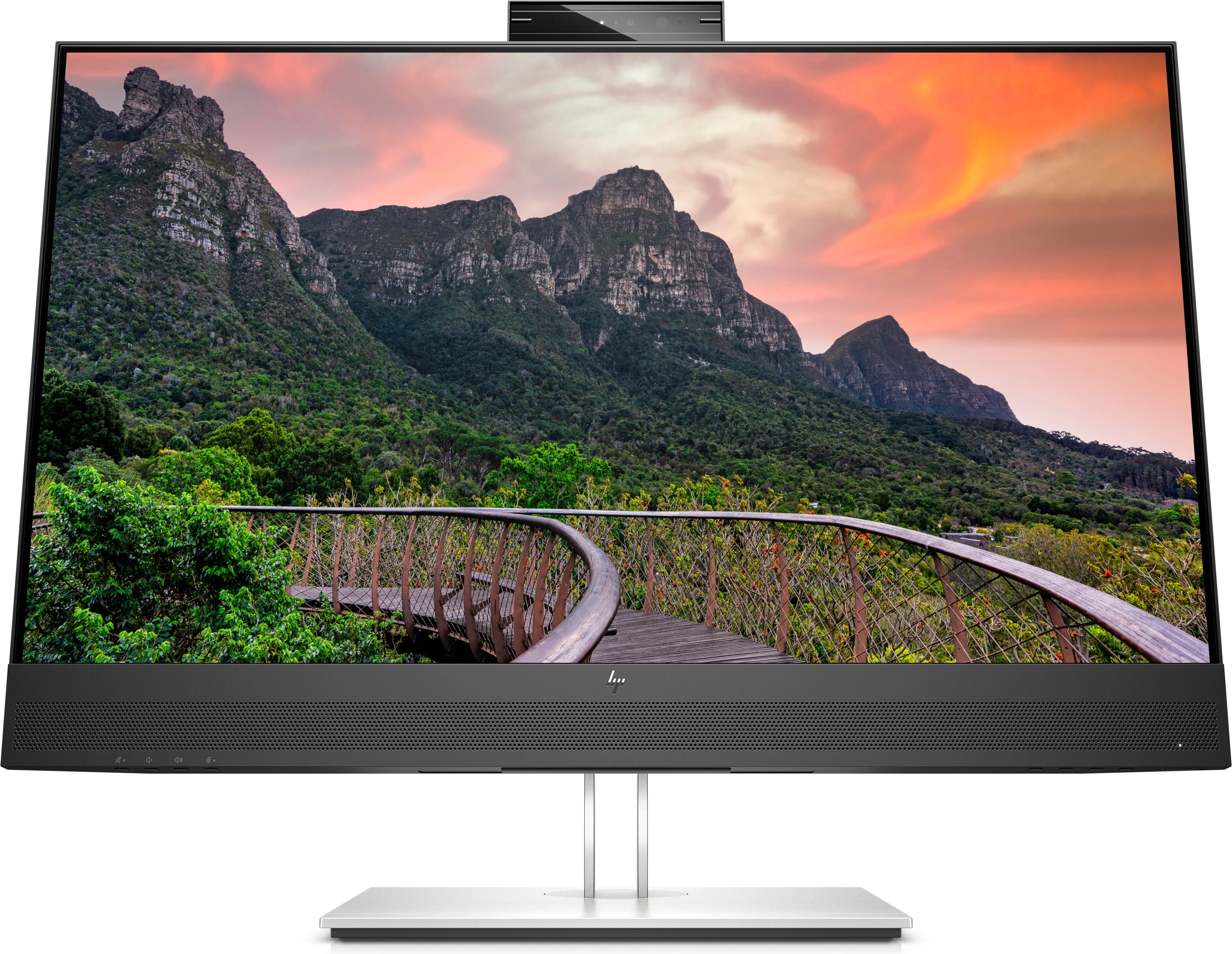 HP E27m G4 Conferencing Monitor - E-Series - écran LED - 27" - 2560 x 1440 QHD @ 75 Hz - IPS - 300 cd/m² - 1000:1 - 5 ms - HDMI, DisplayPort, USB-C - haut-parleurs - argent (support), tête noire