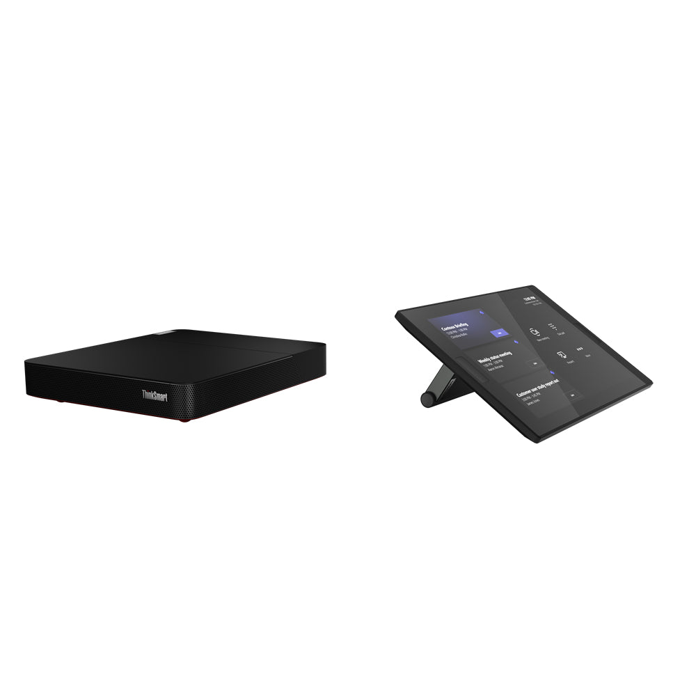 Lenovo ThinkSmart Core - Controller Kit - kit de vidéo-conférence (console d'écran tactile, système de calcul) - avec 3 ans de support Lenovo Premier + première année de maintenance - Certifié pour Microsoft Teams Rooms - noir corbeau avec fond rouge