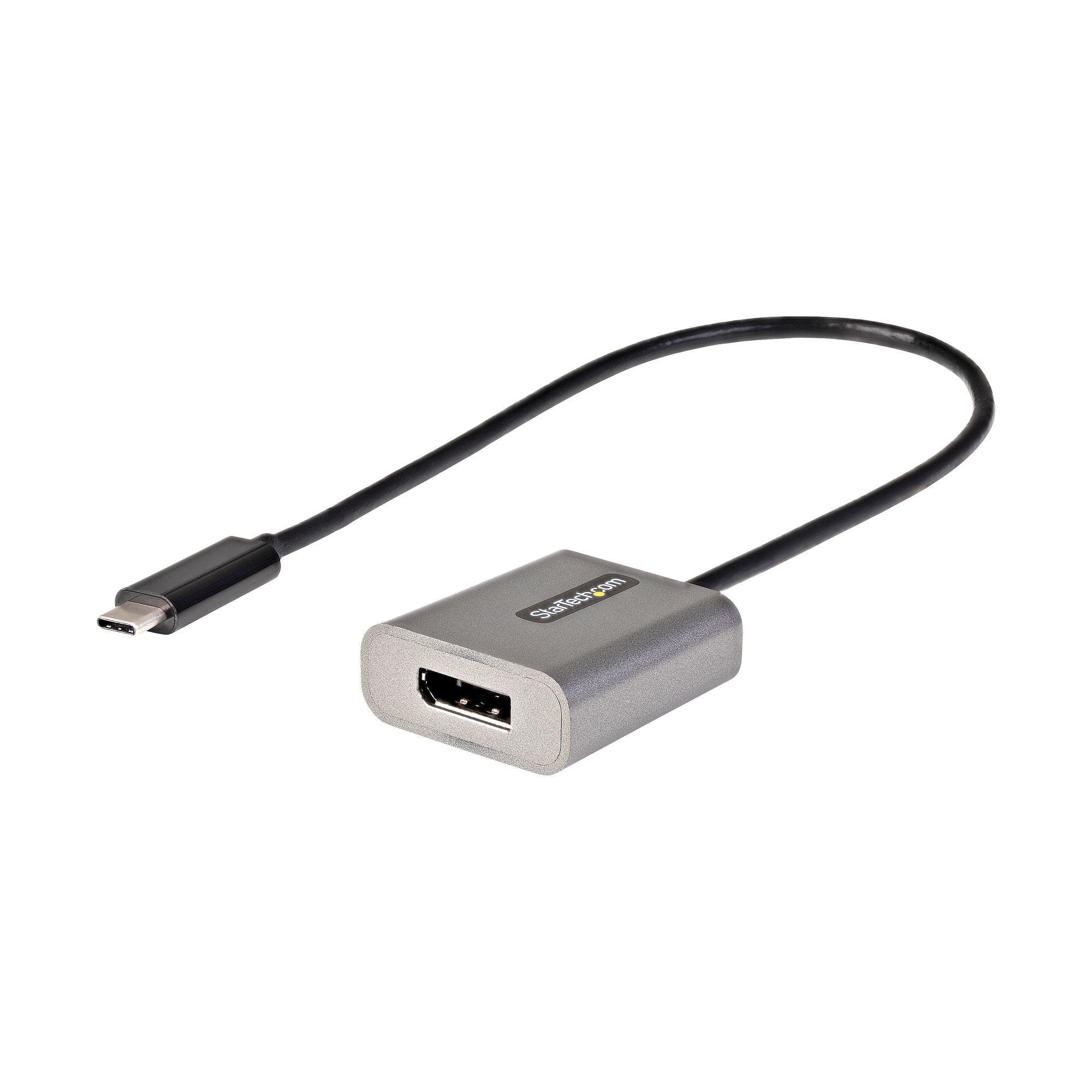 StarTech.com Adaptateur USB C vers DisplayPort - Dongle USB-C 8K/4K 60Hz vers DP 1.4 - Convertisseur Graphique USB Type-C vers Écran DP - Compatible Thunderbolt 3 - Câble Intégré 30cm (CDP2DPEC) - Adaptateur vidéo - 24 pin USB-C (M) pour DisplayPort (F) -