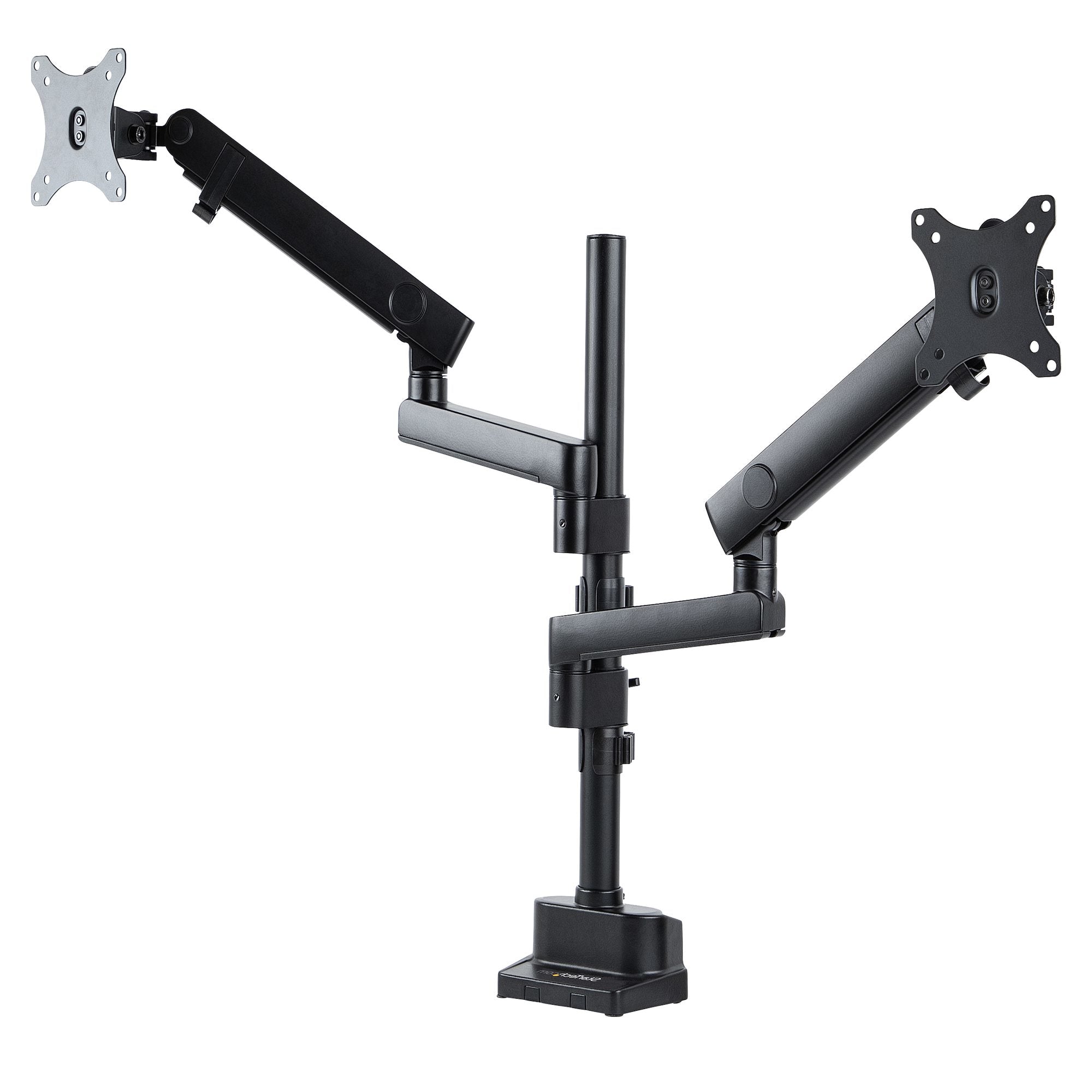 StarTech.com Support Double Écran PC - Bras Double Moniteur VESA - 32" 8kg - Empilables Verticalement - Porte 2 Écrans Hauteur Réglable/Articulé - Fixation Pince/œillet (ARMDUALPIVOT) - Kit de montage (2 bras de moniteur, 2 plaques VESA, poteau, base, 2 s
