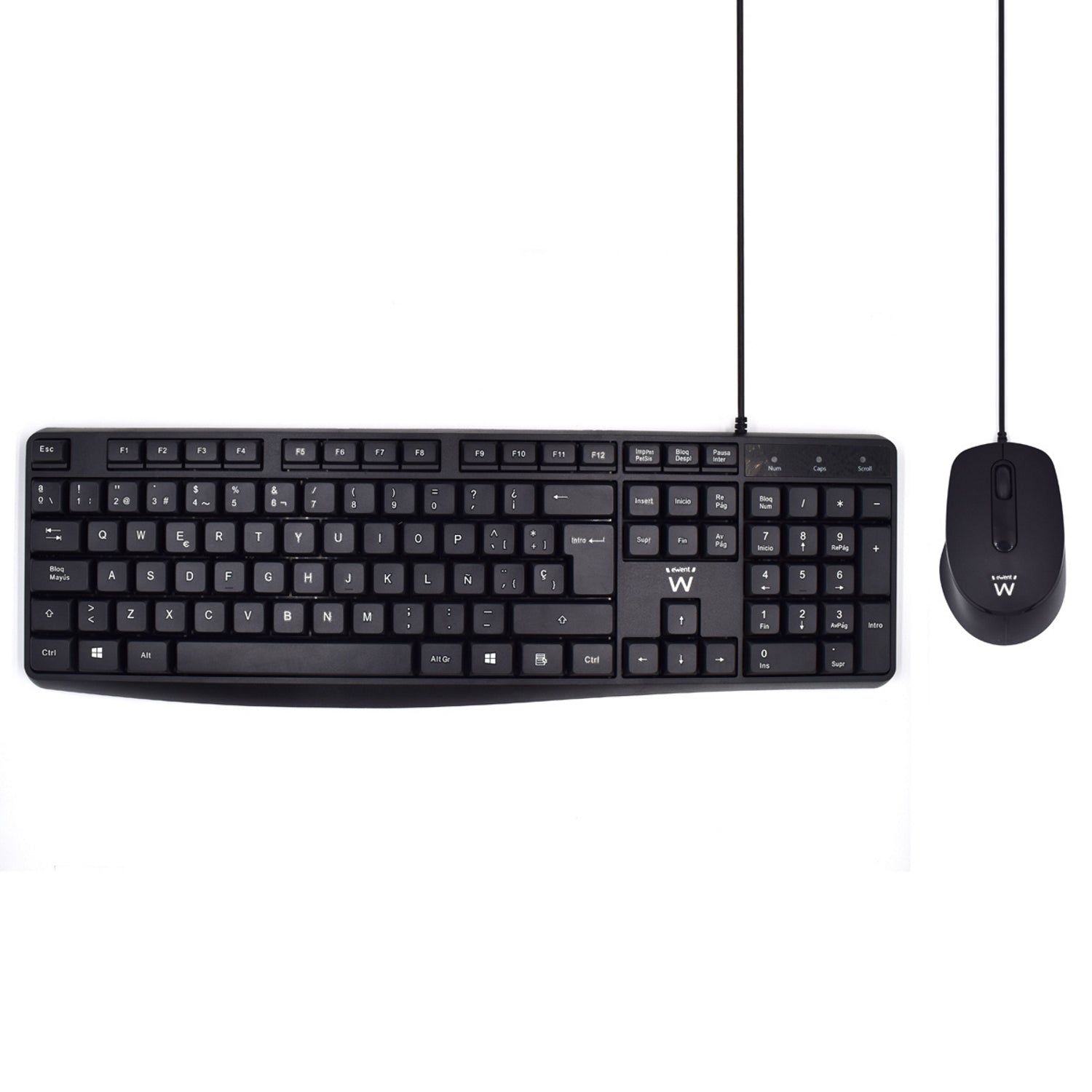 clavier et souris Ewent EW3006 Noir Espagnol Qwerty