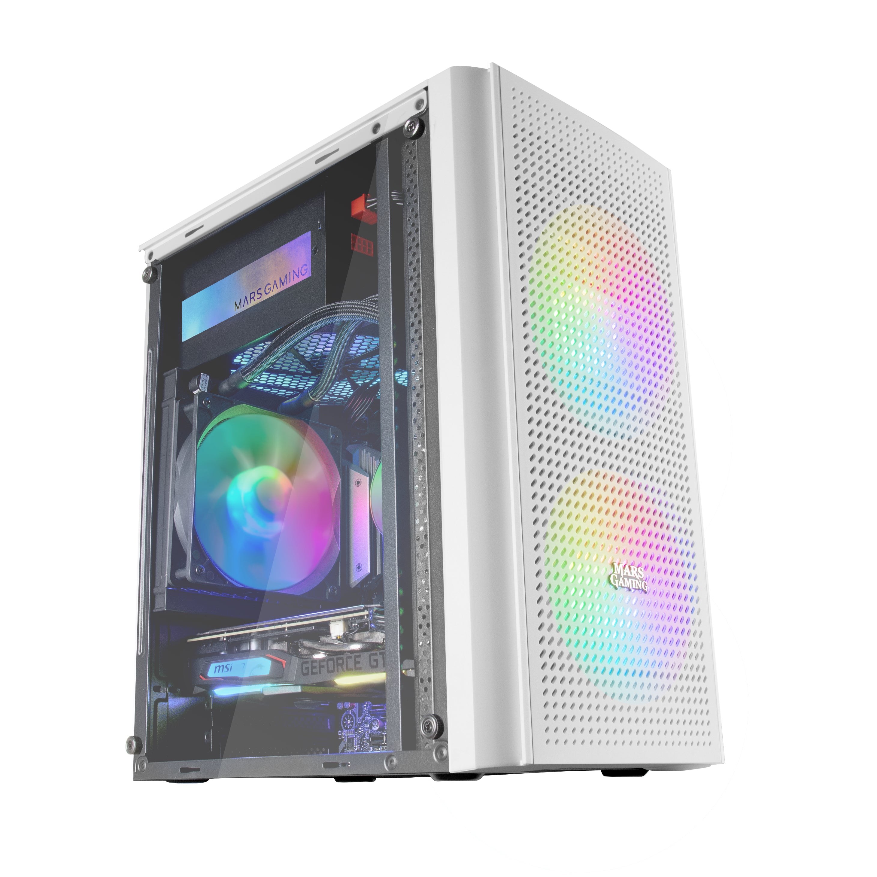 Boîtier ATX semi-tour Mars Gaming MC300W Blanc RGB