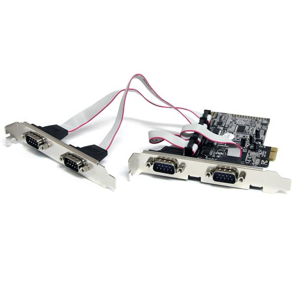 StarTech.com Carte PCI Express avec 4 Ports DB-9 RS232 - Adaptateur PCIe Série - UART 16550 - Adaptateur série - PCIe 1.1 - RS-232 - 4 ports