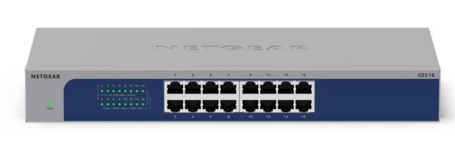 NETGEAR GS516 - V3 - commutateur - non géré - 16 x 10/100/1000 - de bureau, Montable sur rack