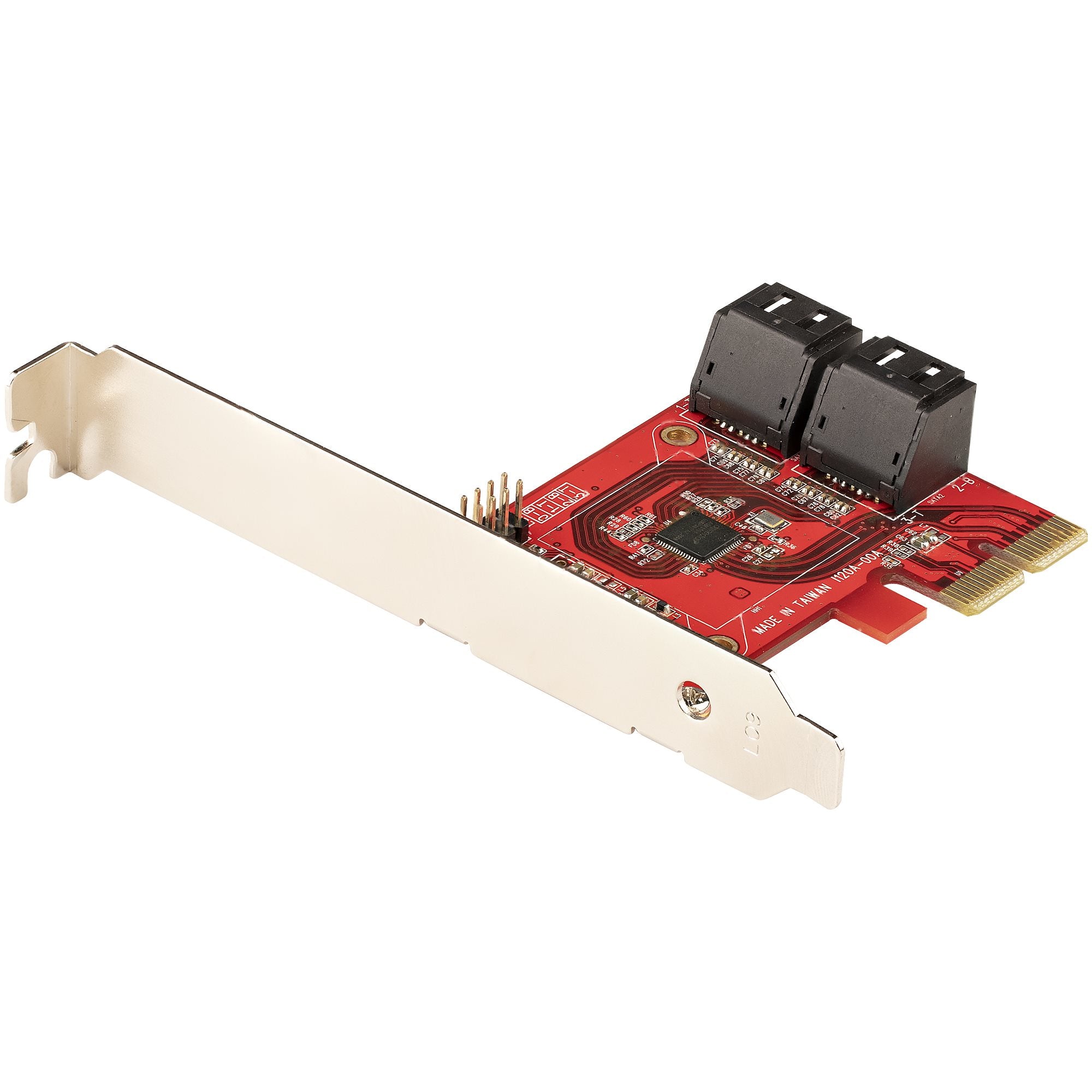 StarTech.com Carte PCI Express SATA 4 ports - Contrôleur PCIe SATA - ASM1166 Non-Raid - Convertisseur PCI Express 3.0 vers SATA - Connecteurs Empilés - Carte d'Extension SATA (4P6G-PCIE-SATA-CARD) - Contrôleur de stockage - SATA 6Gb/s - profil bas - PCIe