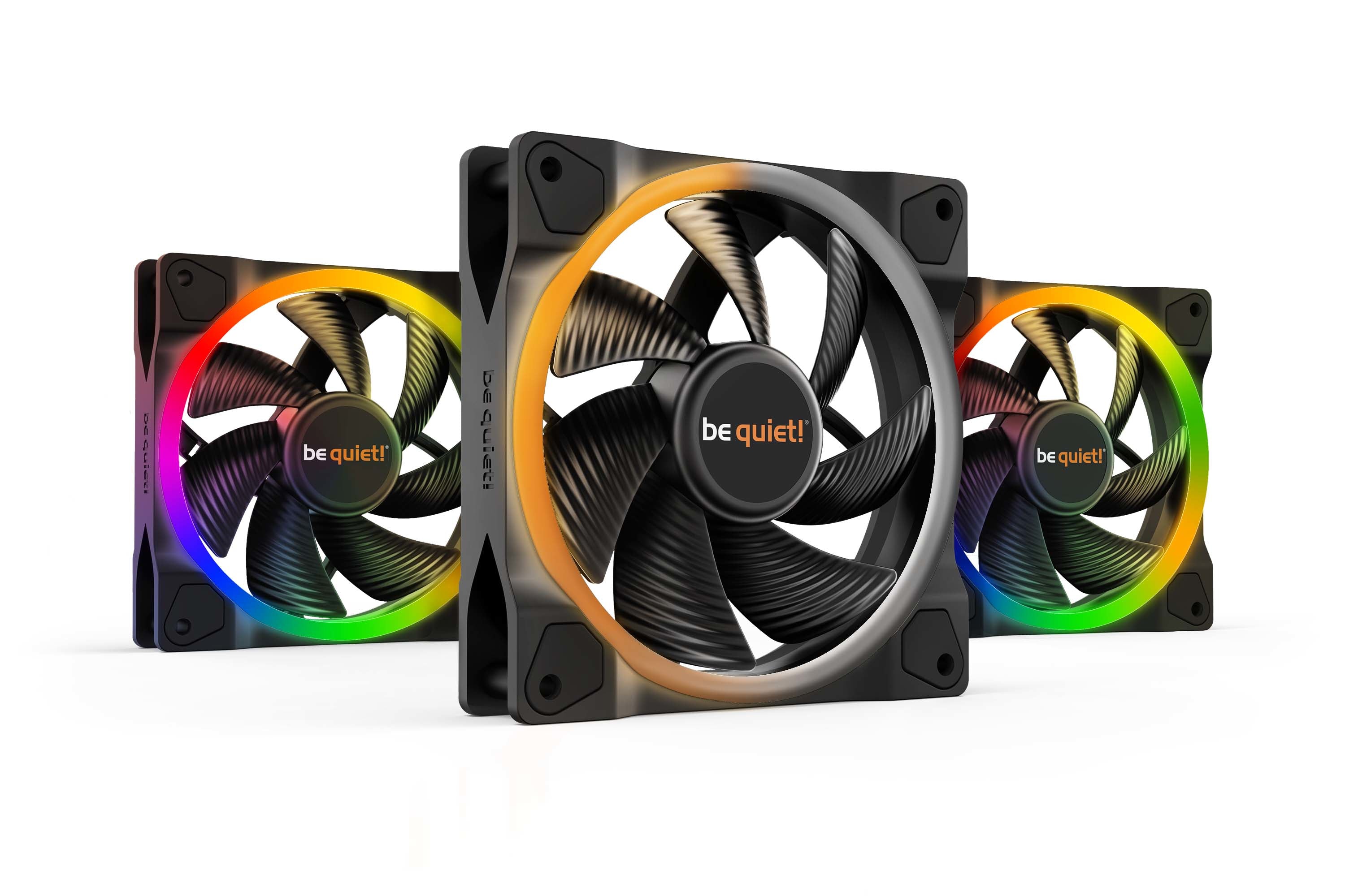 Lot de 3 Ventilateurs de boitier be quiet! Light Wings RGB - 12cm (Noir)