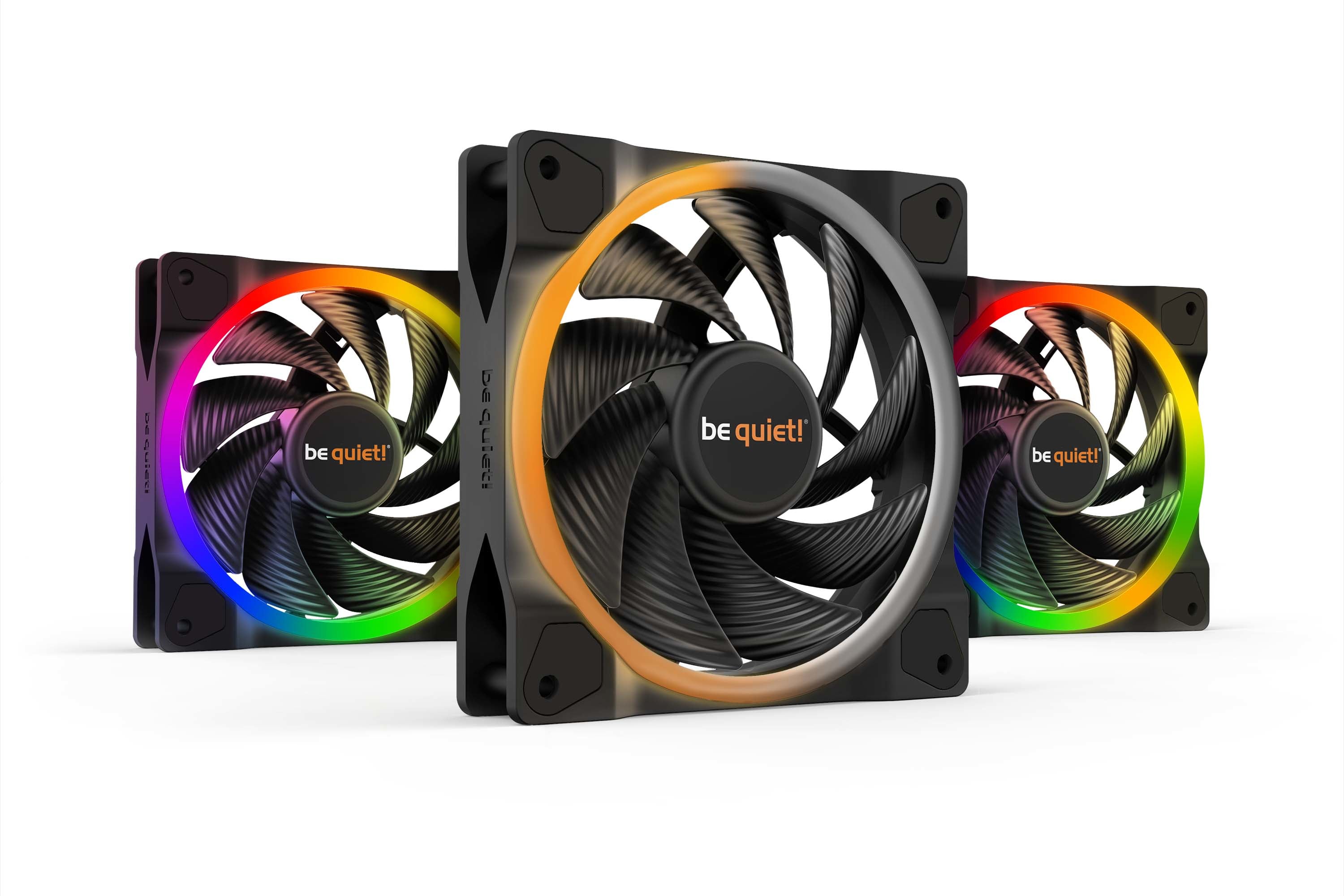Lot de 3 Ventilateurs de boitier be quiet! Light Wings High Speed RGB - 12cm (Noir)