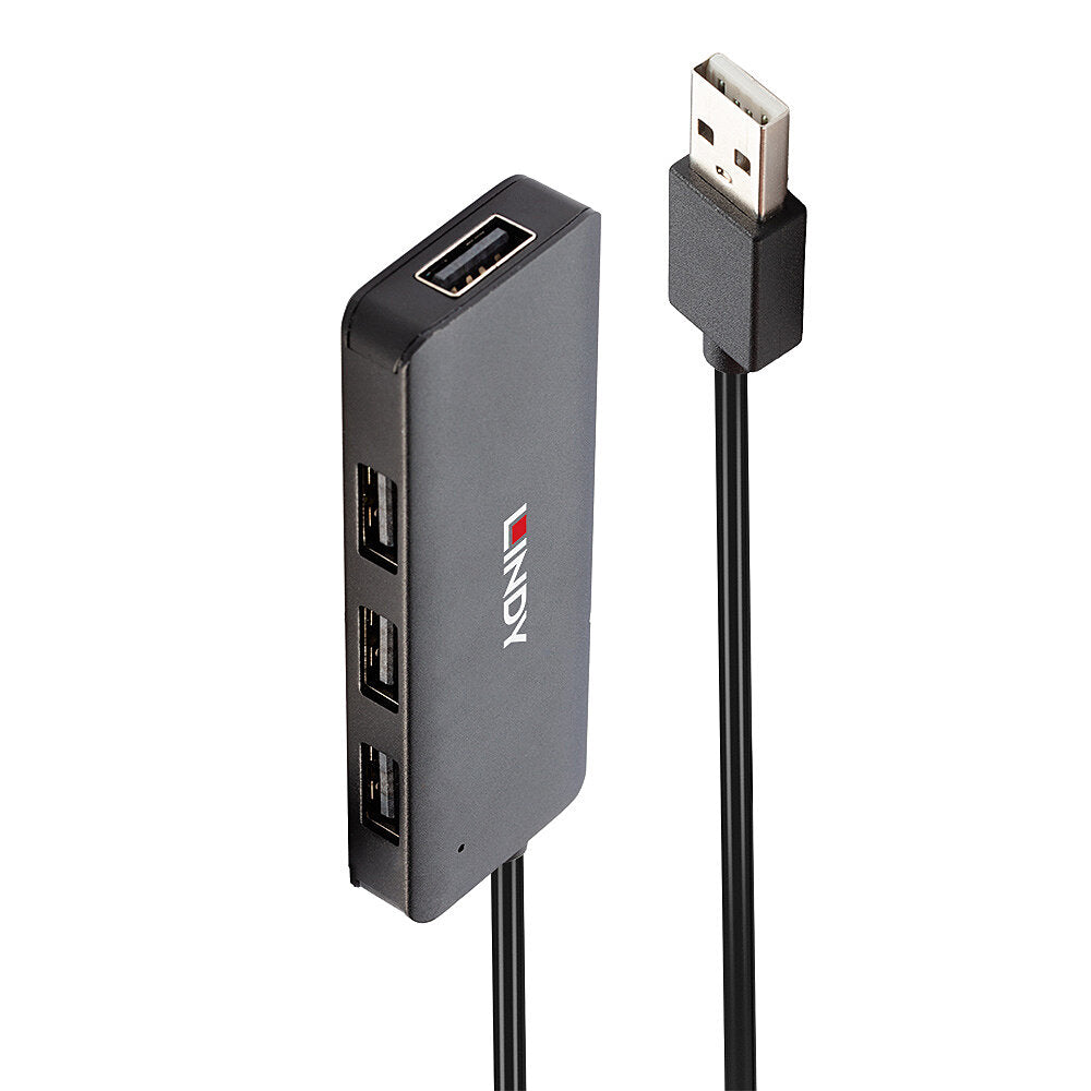 Hub USB 2.0 Lindy - 4 ports type A (Noir)