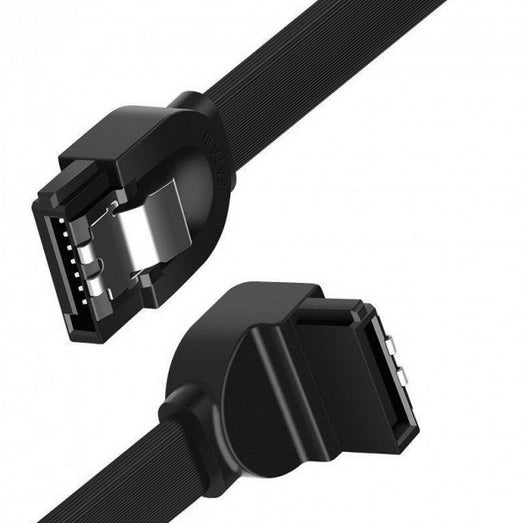 Câble SATA 3.0/6Gbps/Coudé/0.5m/Noir