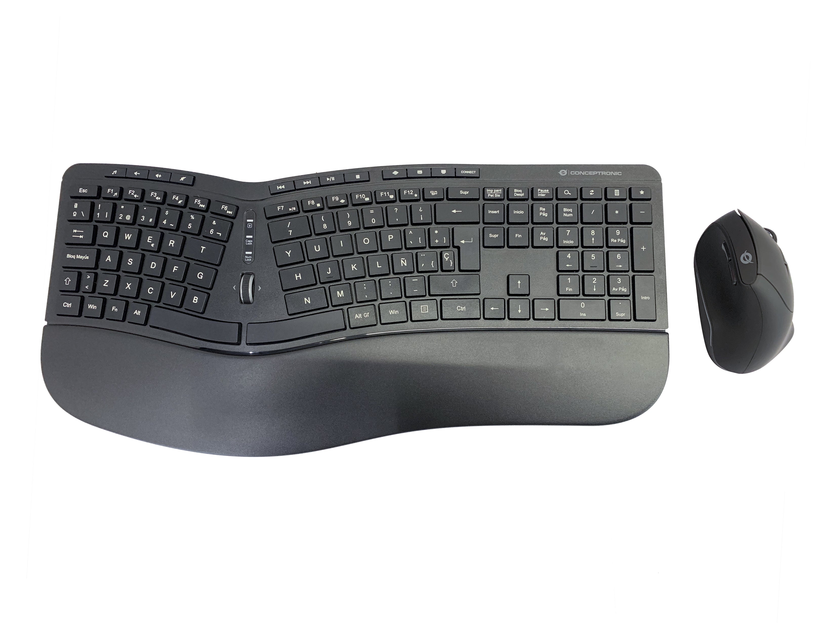 clavier et souris Conceptronic 120849407101 Noir Espagnol Qwerty