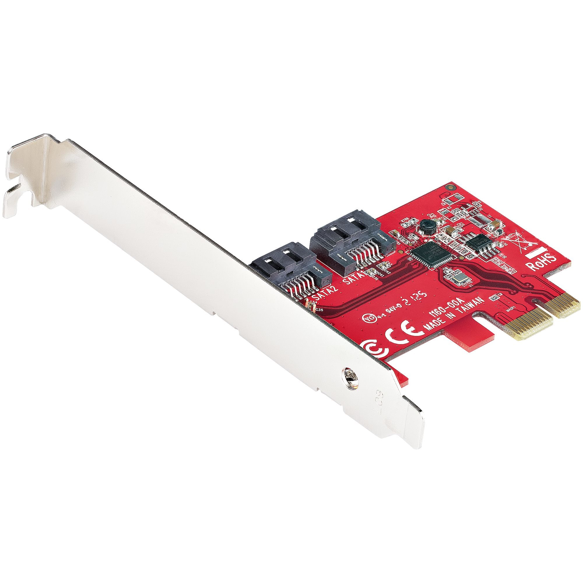StarTech.com Carte PCI Express SATA 2 ports - Contrôleur PCIe SATA - 6Gbps - ASM1166 Non-RAID - Carte PCI Express 3.0 vers SATA - Connecteurs SATA Empilés - Carte d'Extension SATA(2P6G-PCIE-SATA-CARD) - Contrôleur de stockage - 2 Canal - SATA 6Gb/s - prof