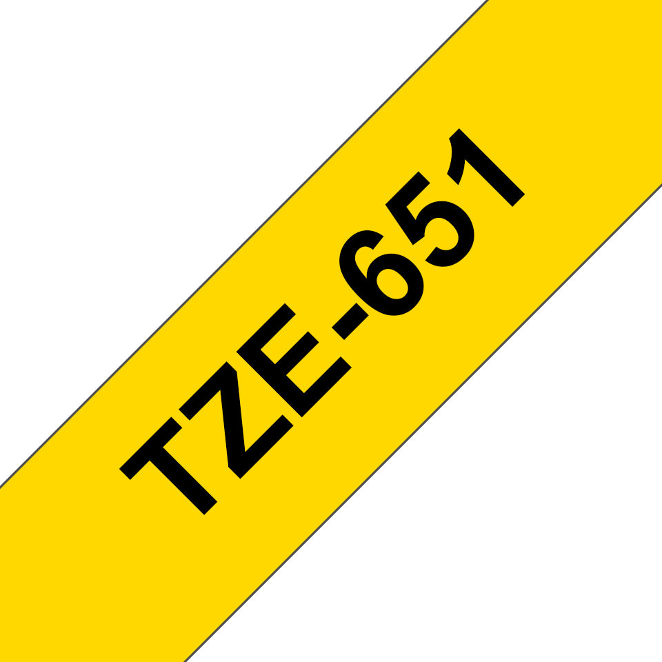 Brother TZe-651 - Auto-adhésif - noir sur jaune - Rouleau (2,4 cm x 8 m) 1 cassette(s) ruban laminé - pour P-Touch PT-1400, 1600, 1650, 2400, 2430, 2600, 2610, 2700, 2710, 3600, 550, 9600, P900