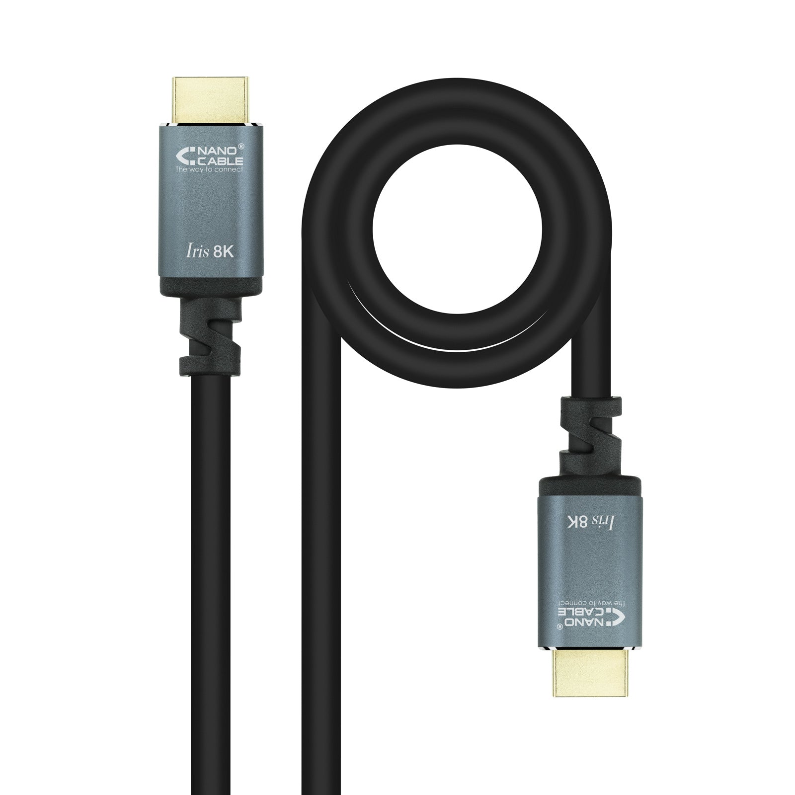 Câble Nanocable Iris 8K HDMI 2.1 M/M 10m (Noir/Gris)