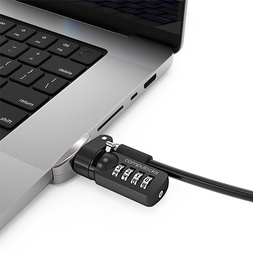 Compulocks Ledge Lock Adapter for MacBook Pro 16" M1, M2 & M3 with Combination Cable Lock - Adaptateur à fente de verrouillage pour la sécurité - avec serrure à combinaison - pour Apple MacBook Pro 16 (M1, M2)