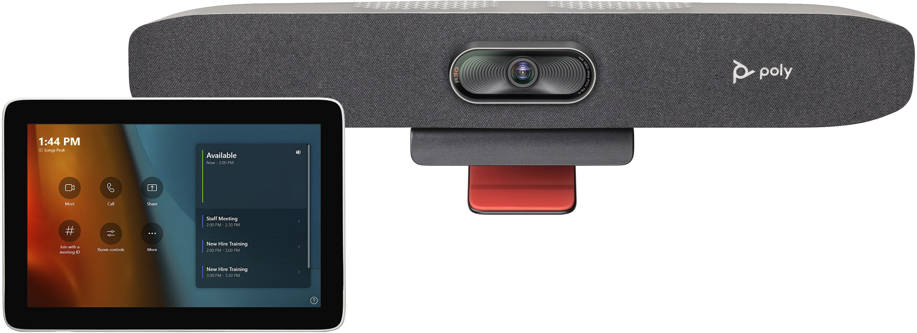 Poly Studio - Pour Microsoft Teams - Small Room Kit - kit de vidéo-conférence (Poly Studio R30 video bar, contrôleur tactile Poly GC8) - Certifié pour Microsoft Teams, certifié Zoom - sable - Replaces Poly SKU 7230-87600-101
