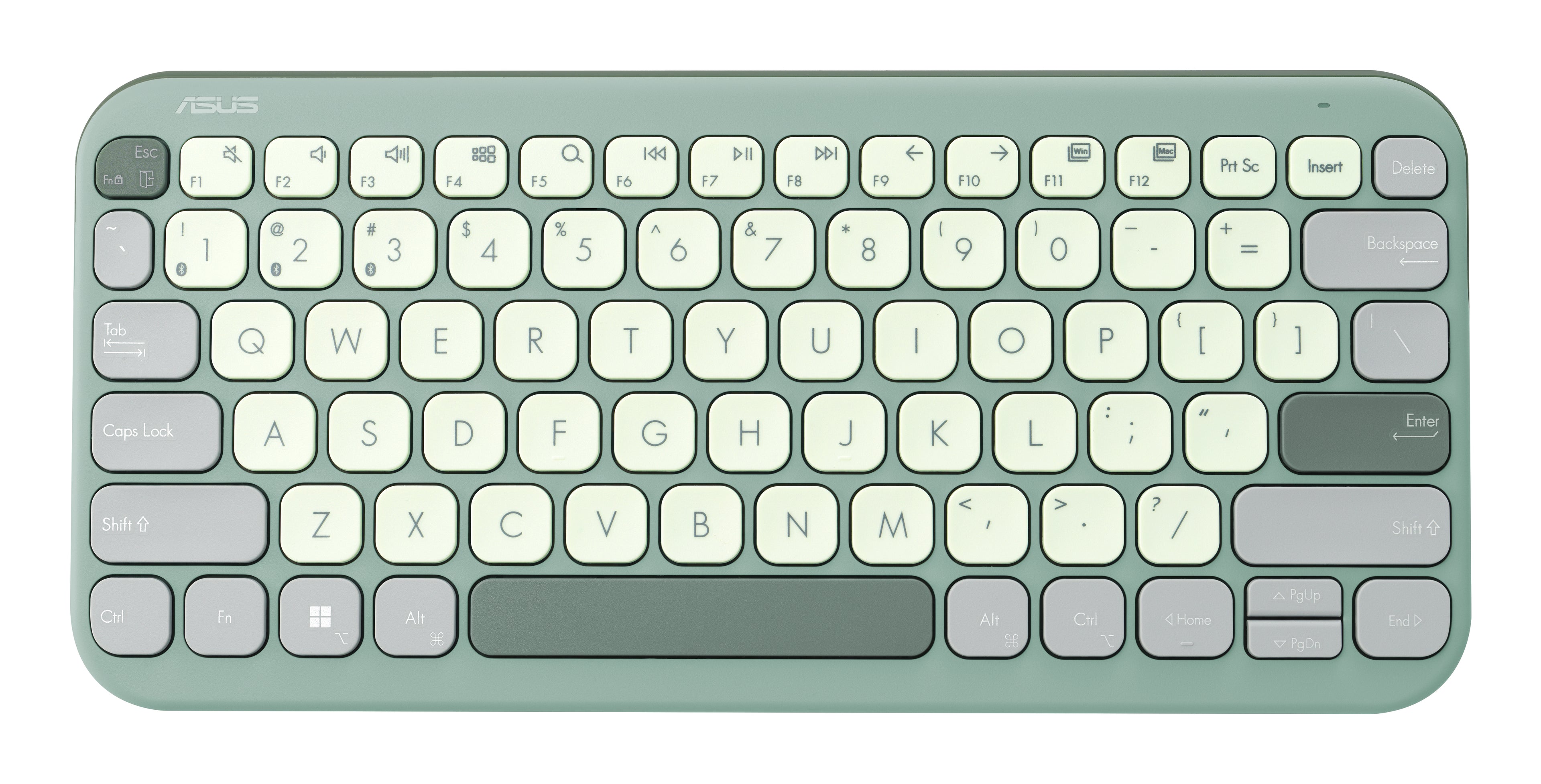ASUS Marshmallow KW100 - Clavier - déplacement de touche de 1,6 mm, durée de vie de 10 millions de clics - 75% - compact - sans fil - Bluetooth 5.0 - thé vert au lait