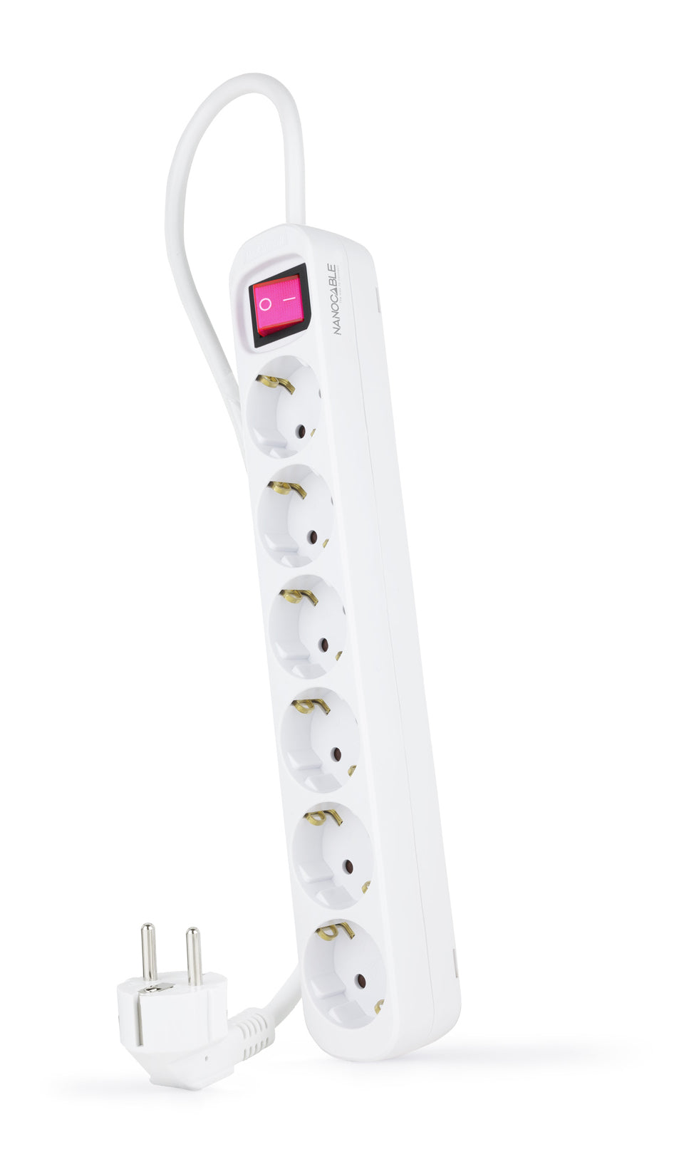 Réglette NANOCABLE Regleta de enchufes de 6 tomas con interruptor, 1.4 metros Blanca