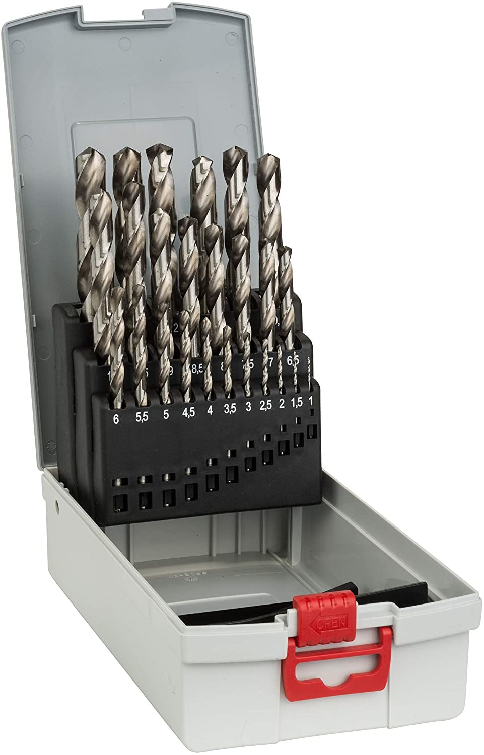 Ensemble de forets BOSCH HSS-G Acier rapide (AR) Boîte avec Couvercle 25 Pièces