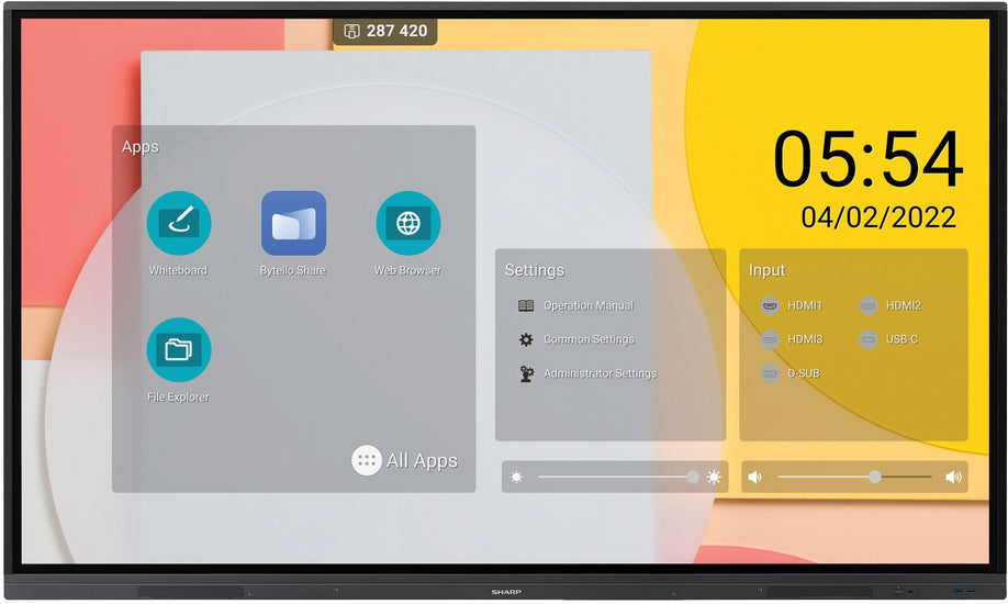 Sharp PN-L652B - Classe de diagonale 65" L2B Series écran LCD rétro-éclairé par LED - interactive - avec écran tactile (multi-touches) - Android - 4K UHD (2160p) 3840 x 2160 - Direct LED