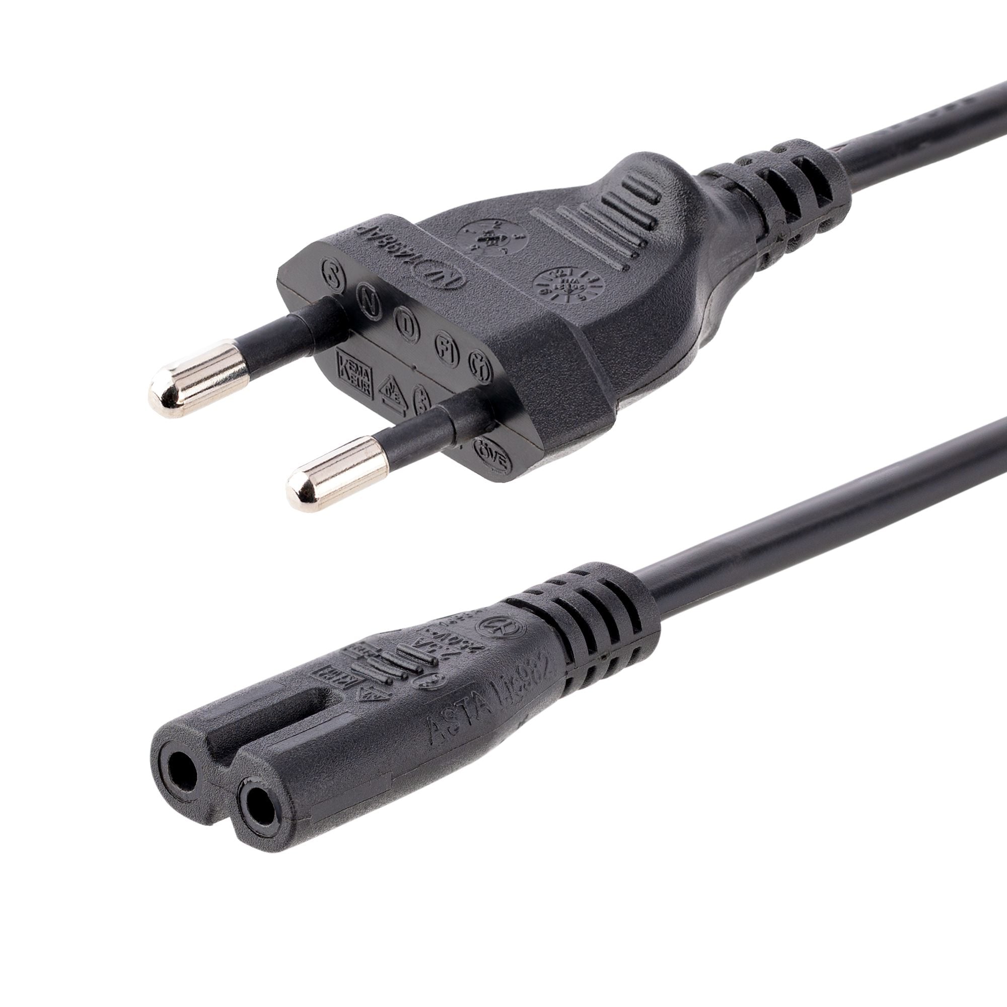 StarTech.com Câble d'Alimentation pour PC, 3m - Prise EU vers C7, 18AWG - Câble d'alimentation - Europlug (P) pour power IEC 60320 C7 - CA 250 V - 2.5 A - 3 m - noir