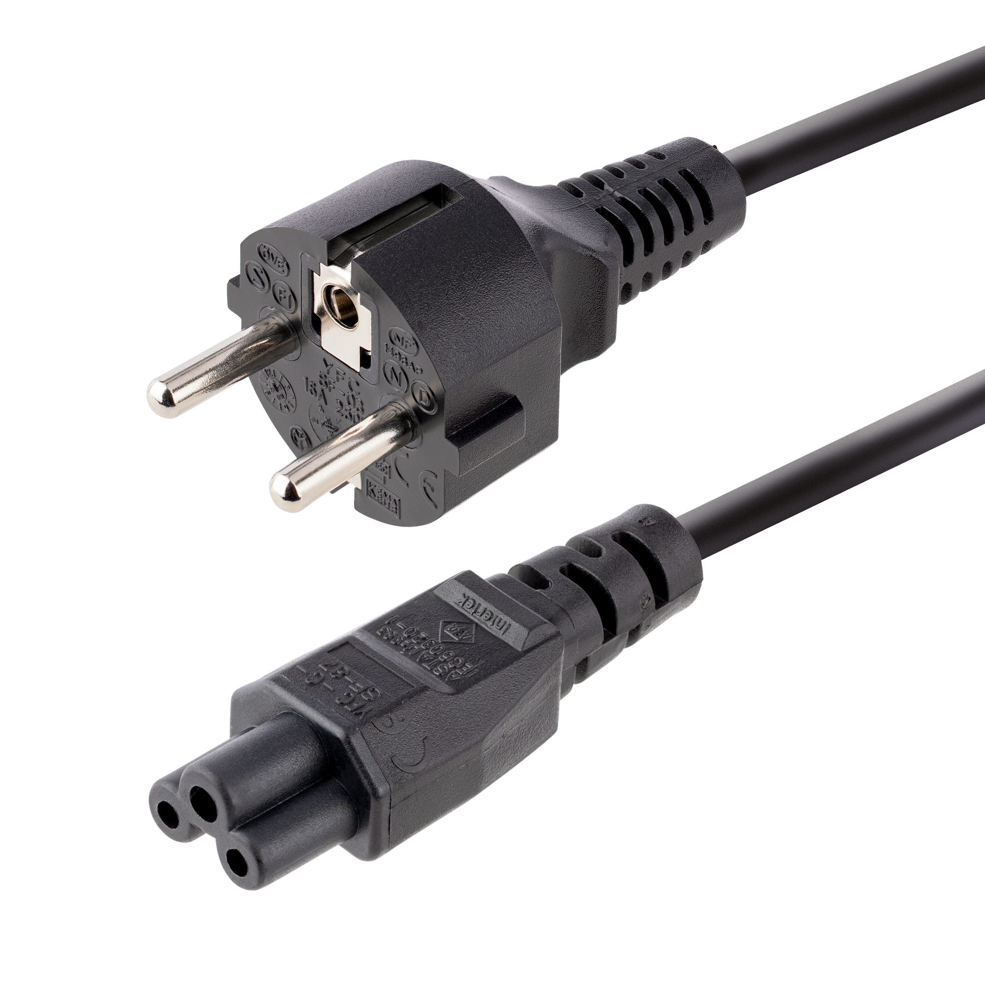 StarTech.com Câble d'Alimentation pour PC, 3m - Prise EU à C5, 2,5A 250V - Câble d'alimentation - power CEE 7/7 (P) pour IEC 60320 C5 - CA 250 V - 2.5 A - 3 m - moulé - noir