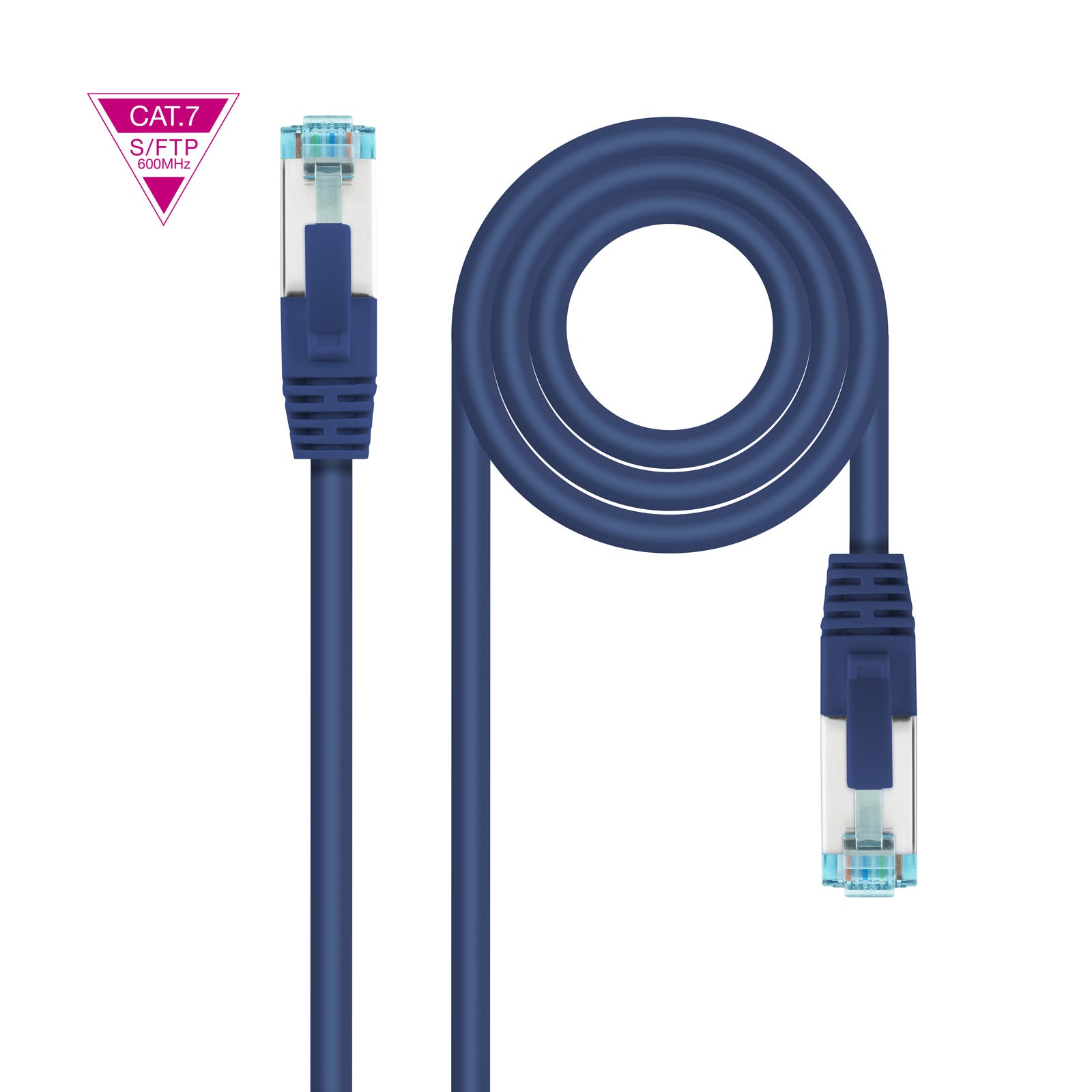 Câble/Cordon réseau RJ45 Nanocable Catégorie 7 S-FTP (S/FTP) Droit 1m (Bleu)