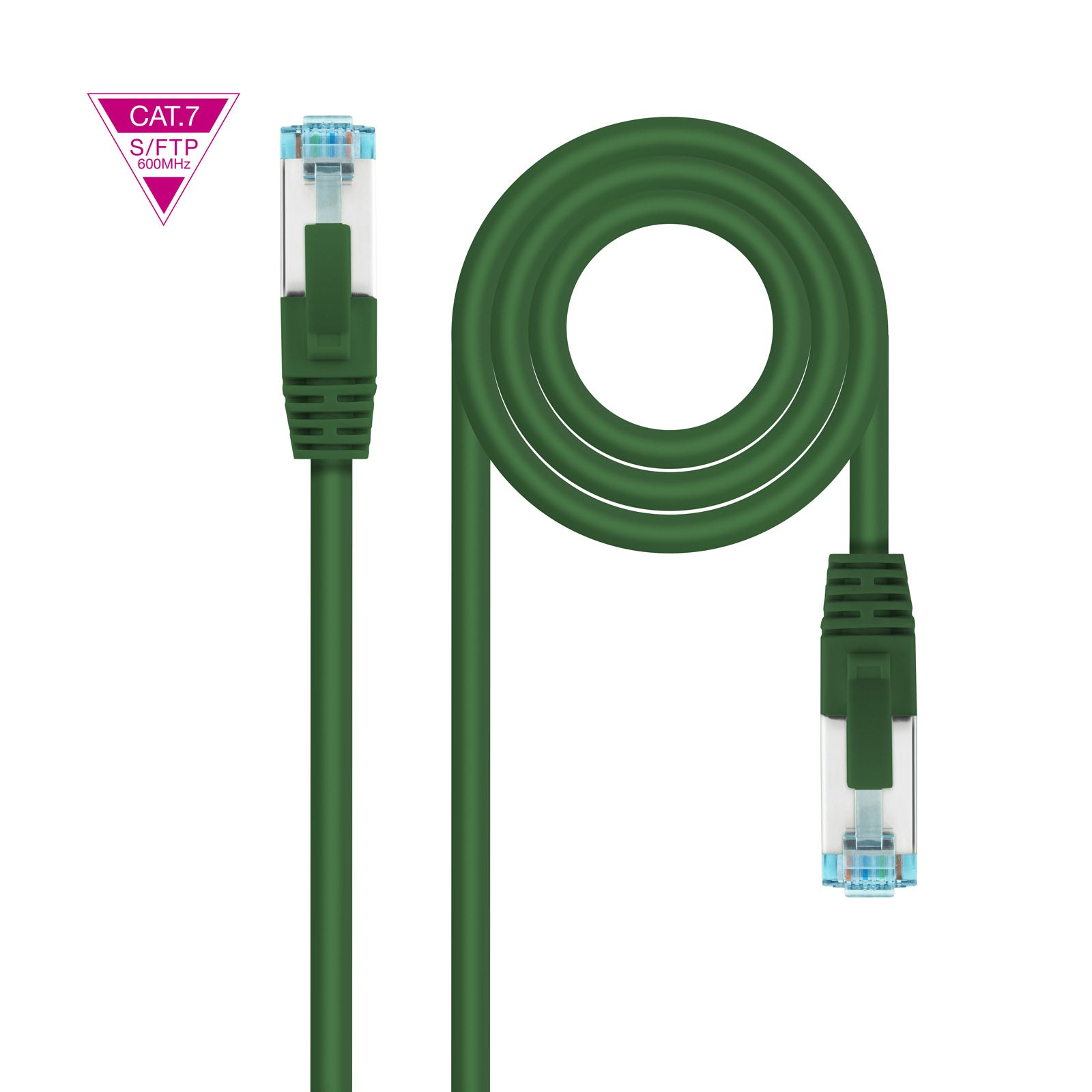 Câble/Cordon réseau RJ45 Nanocable Catégorie 7 S-FTP (S/FTP) Droit 2m (Vert)