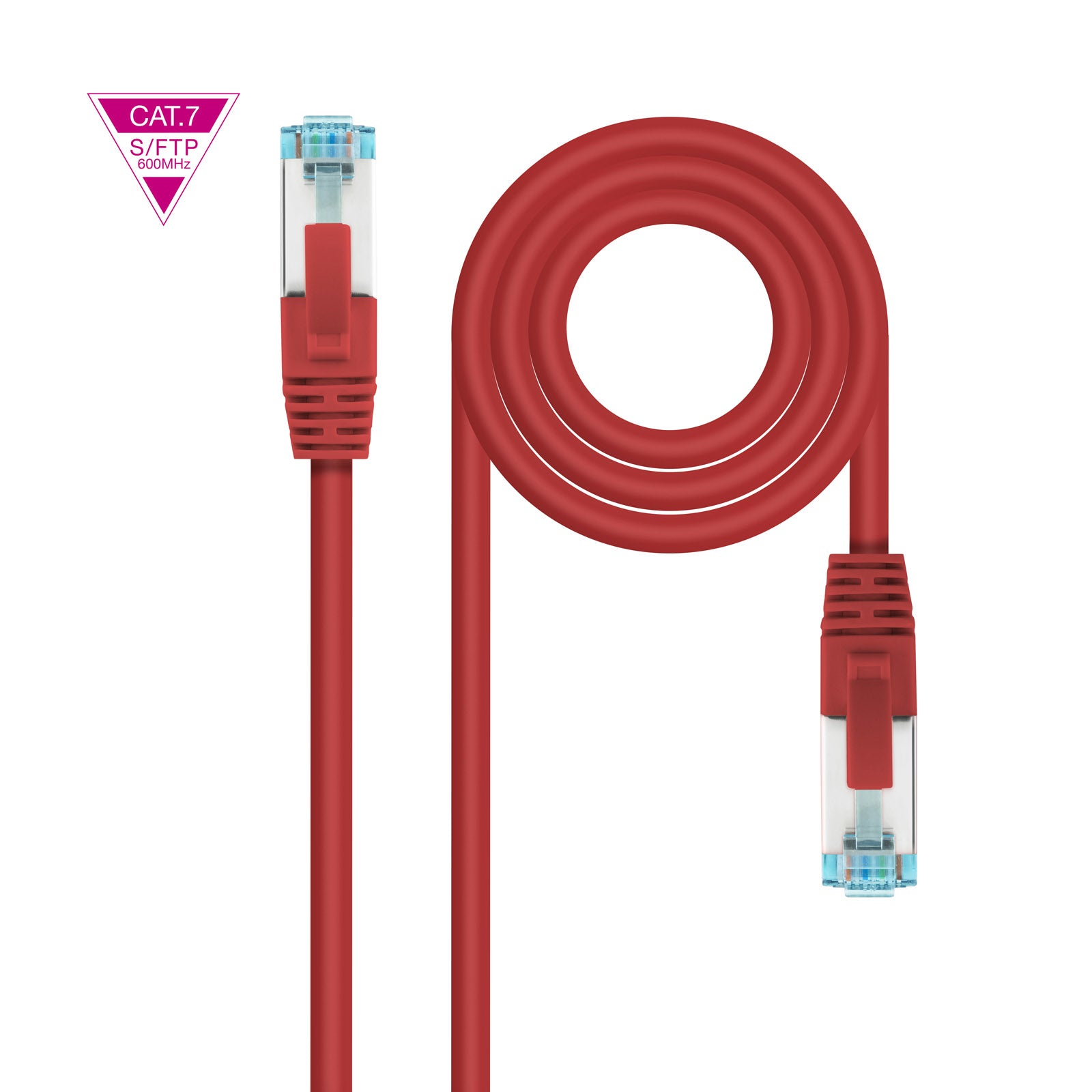 Câble/Cordon réseau RJ45 Nanocable Catégorie 7 S-FTP (S/FTP) Droit 2m (Rouge)