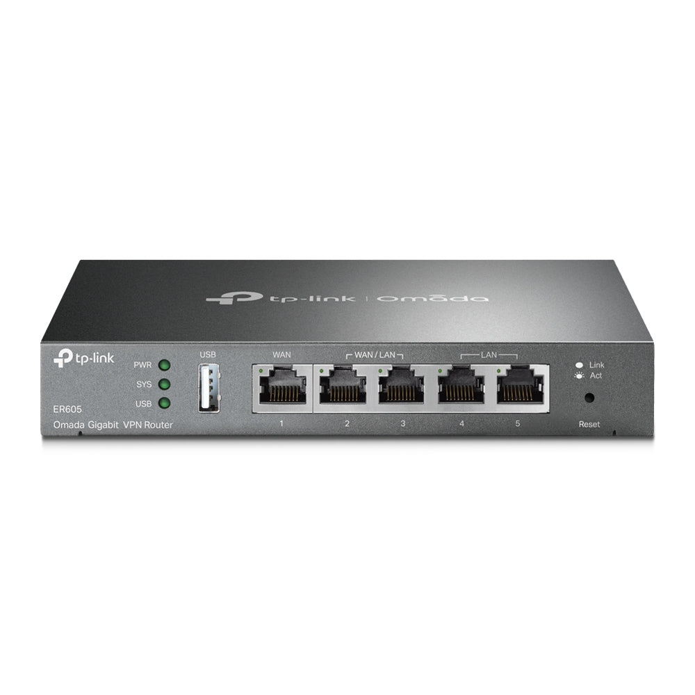 TP-Link Omada ER605 V2.8 - Routeur commutateur 4 ports - 1GbE - ports WAN : 3 - fixation murale
