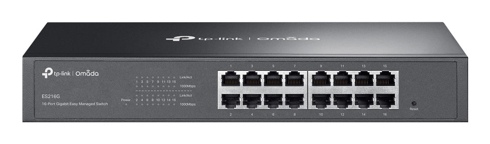 TP-Link Omada ES216G V1.6 - Commutateur - Géré - 16 x 10/100/1000Base-T - Montable sur rack, de bureau