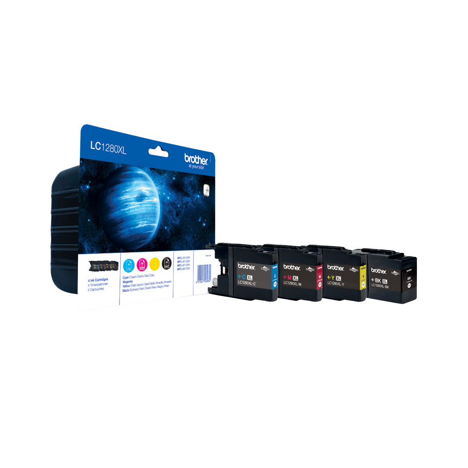 Brother LC1280XLVALBP - Pack de 4 - noir, jaune, cyan, magenta - original - cartouche d'encre - pour Brother MFC-J5910DW, MFC-J6510DW, MFC-J6710DW, MFC-J6910DW