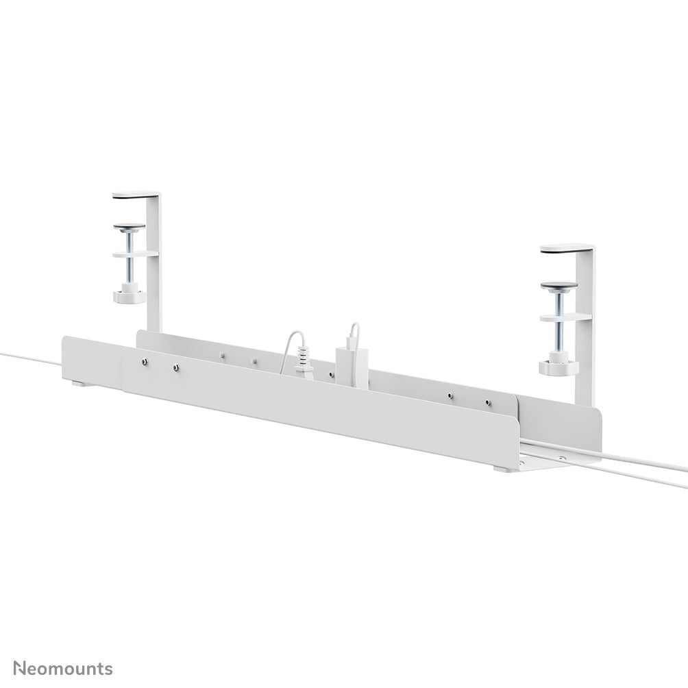 Neomounts - Plateau de gestion de câbles - design à pince, universel - montable sur bureau - blanc